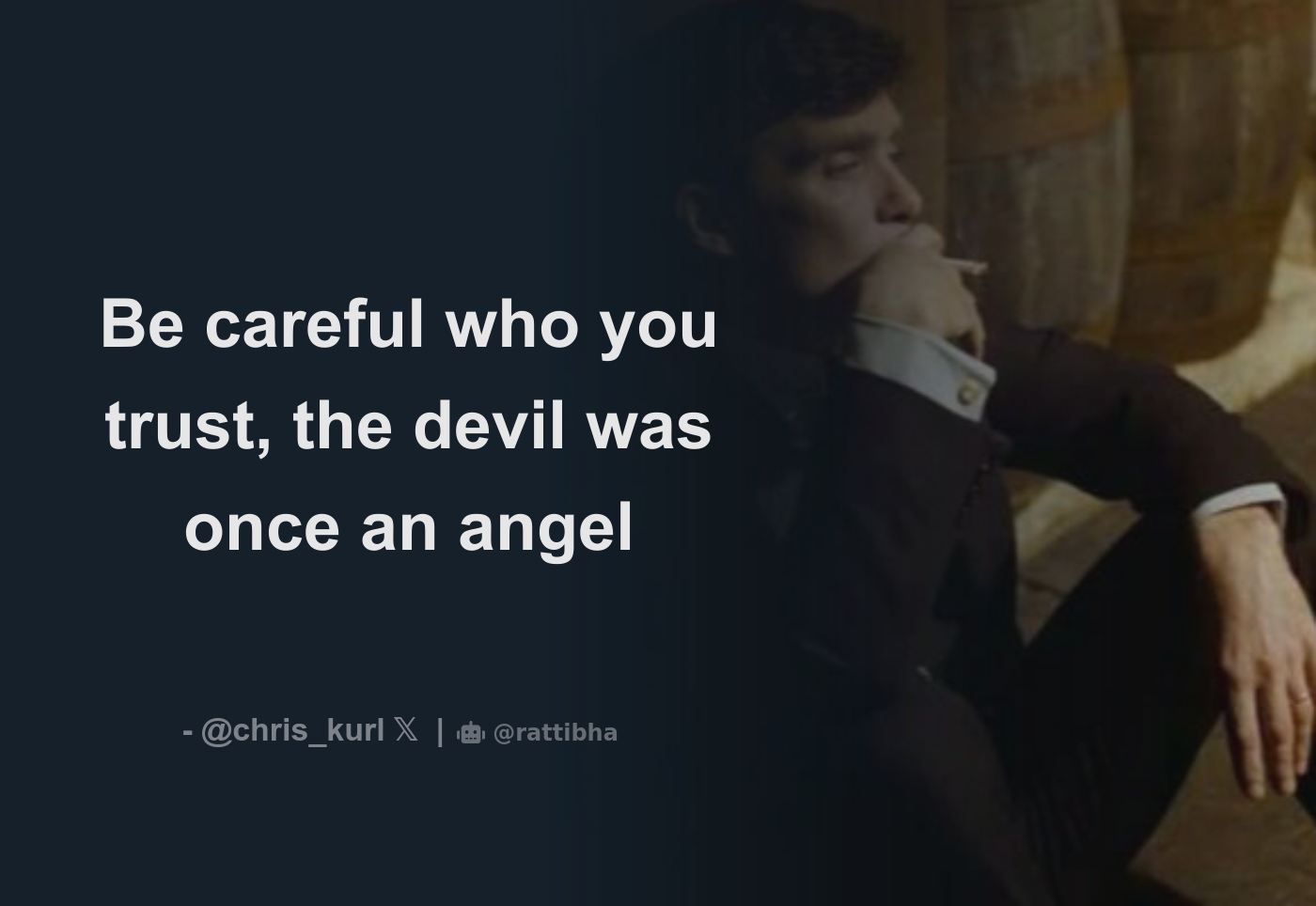 Be Careful Who You Trust The Devil Was Once An Angel Thread From