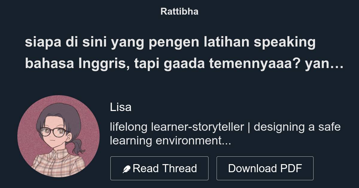 Siapa Di Sini Yang Pengen Latihan Speaking Bahasa Inggris Tapi Gaada