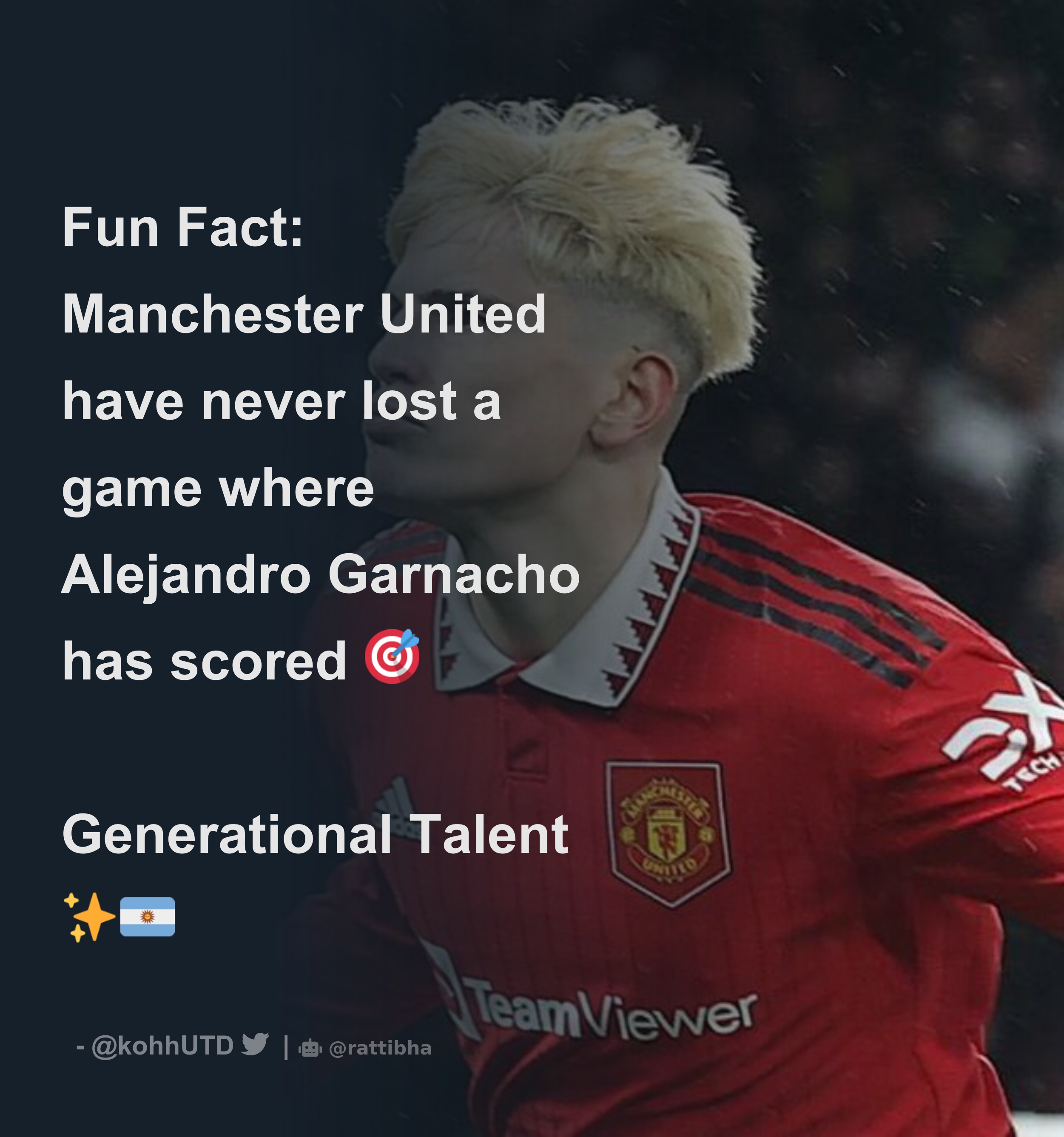 Fun Fact Manchester United Have Never Lost A Game Where Alejandro