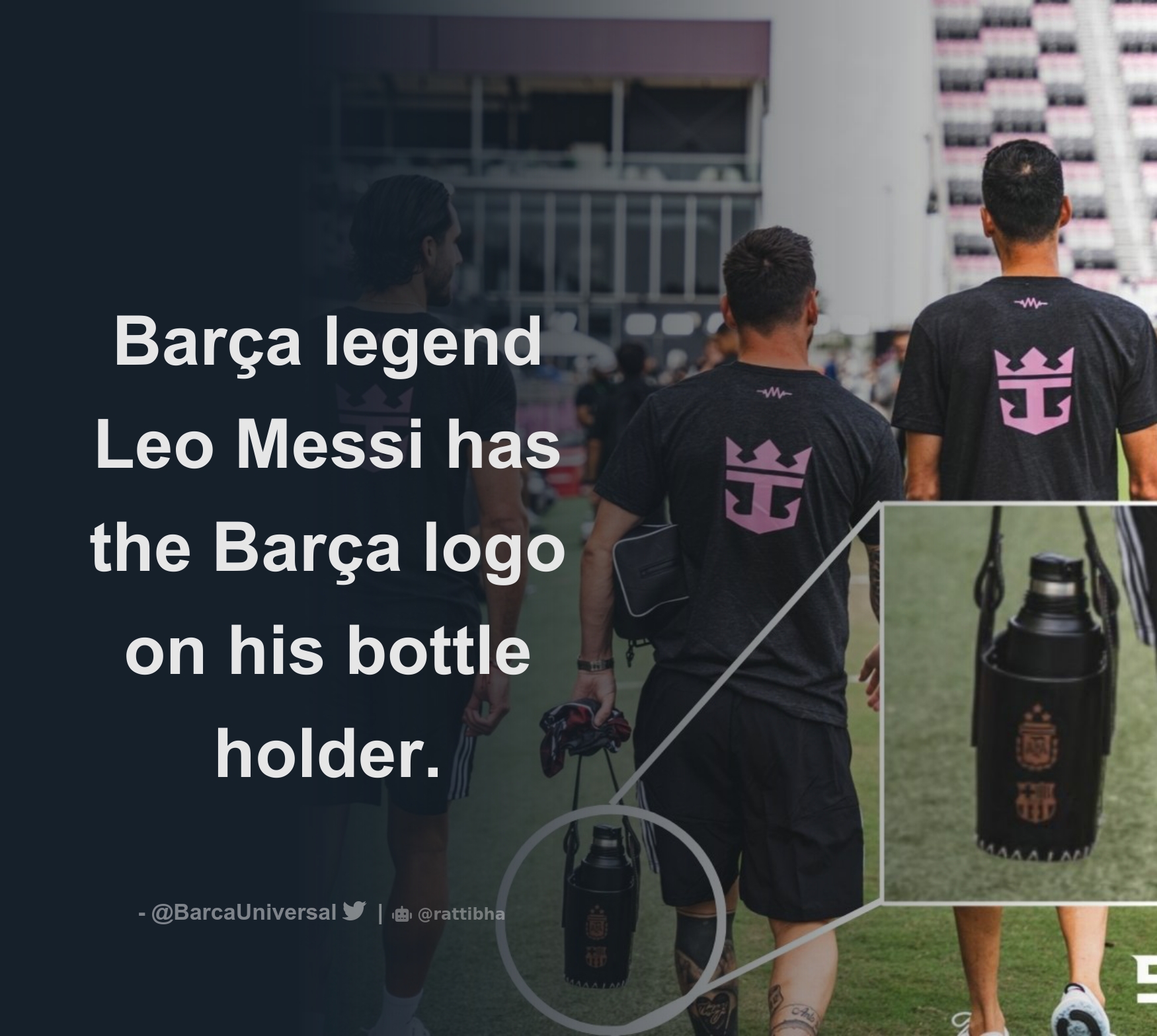 Bar A Legend Leo Messi Has The Bar A Logo On His Bottle Holder