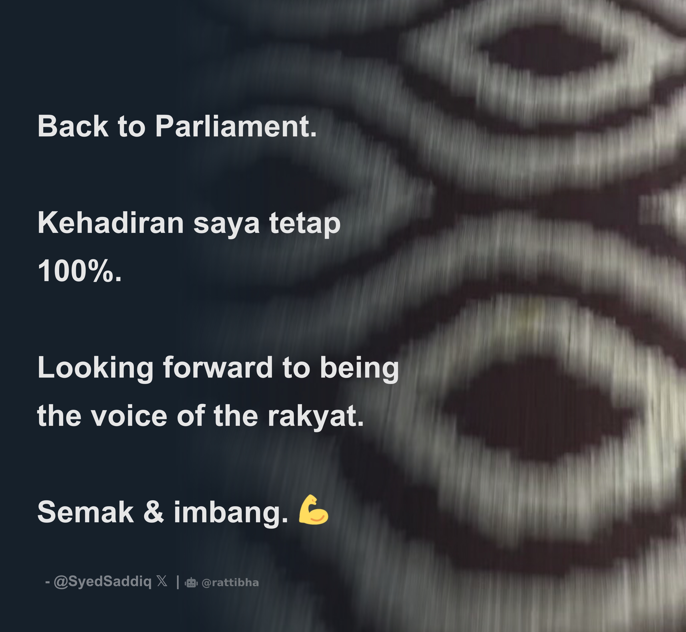 Back To Parliament Kehadiran Saya Tetap Looking Forward To Being