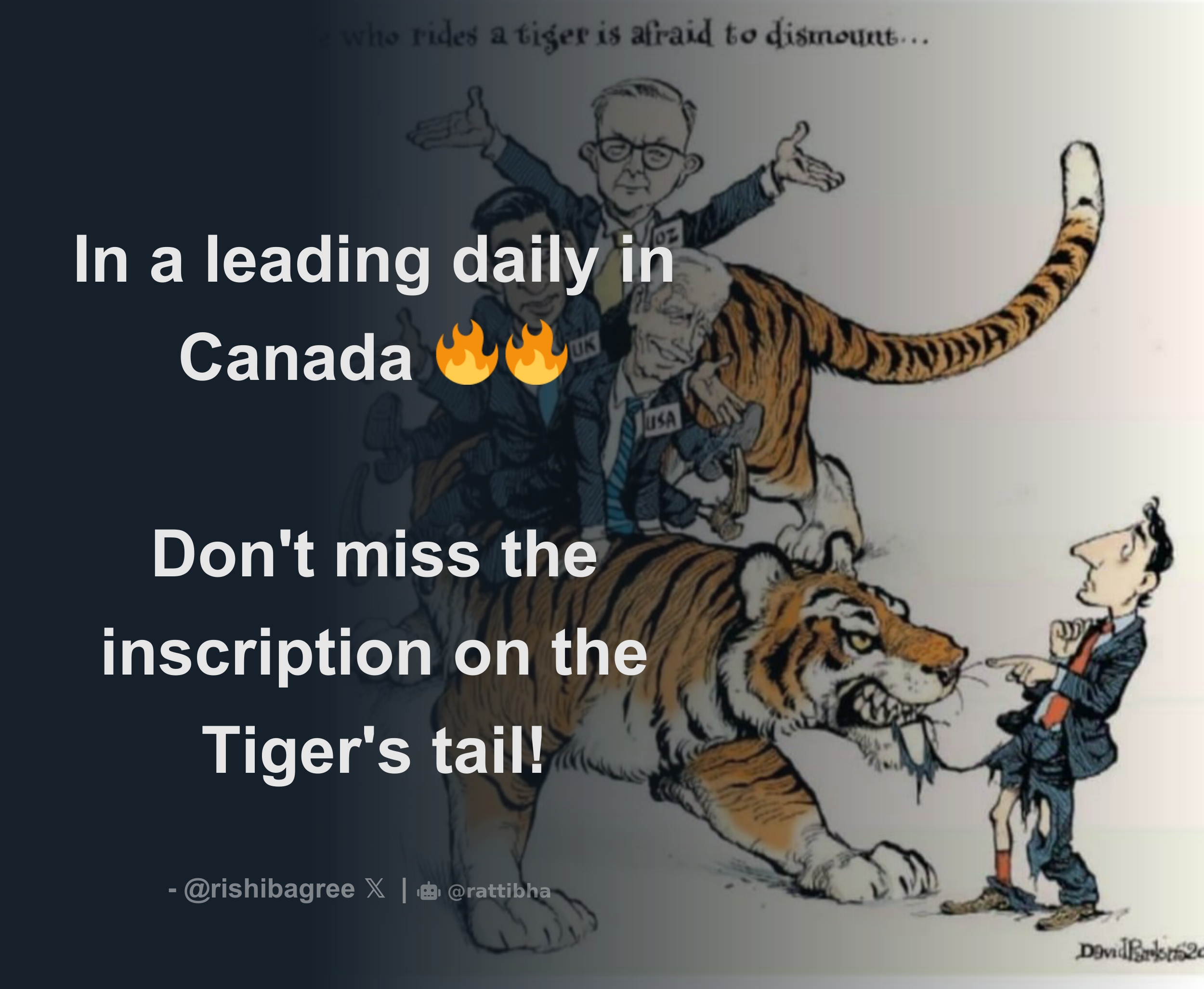 In A Leading Daily In Canada Don T Miss The Inscription On The Tiger