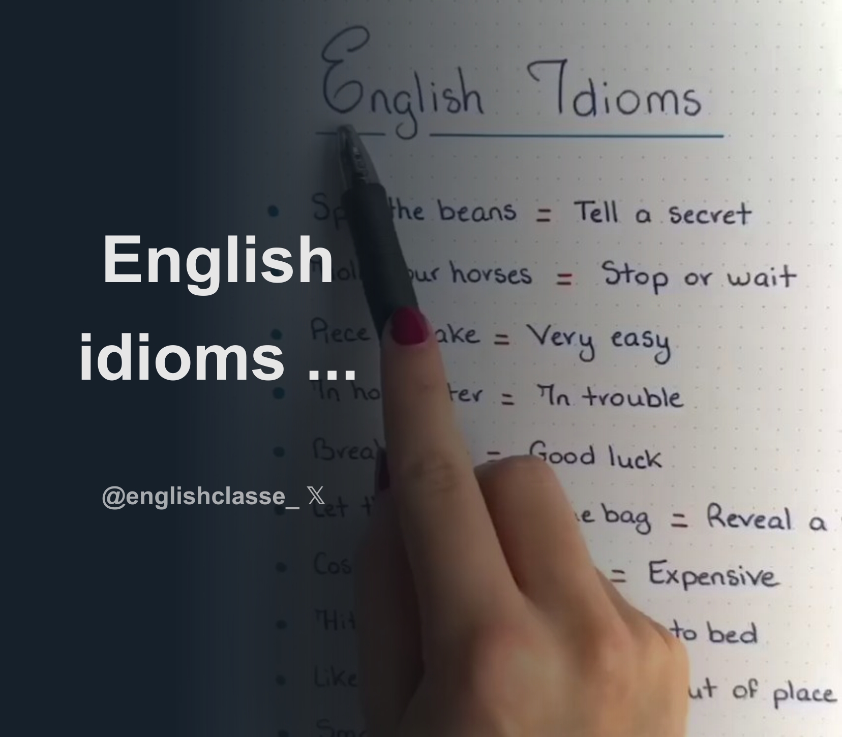 English Idioms Thread From English Classes Englishclasse Rattibha