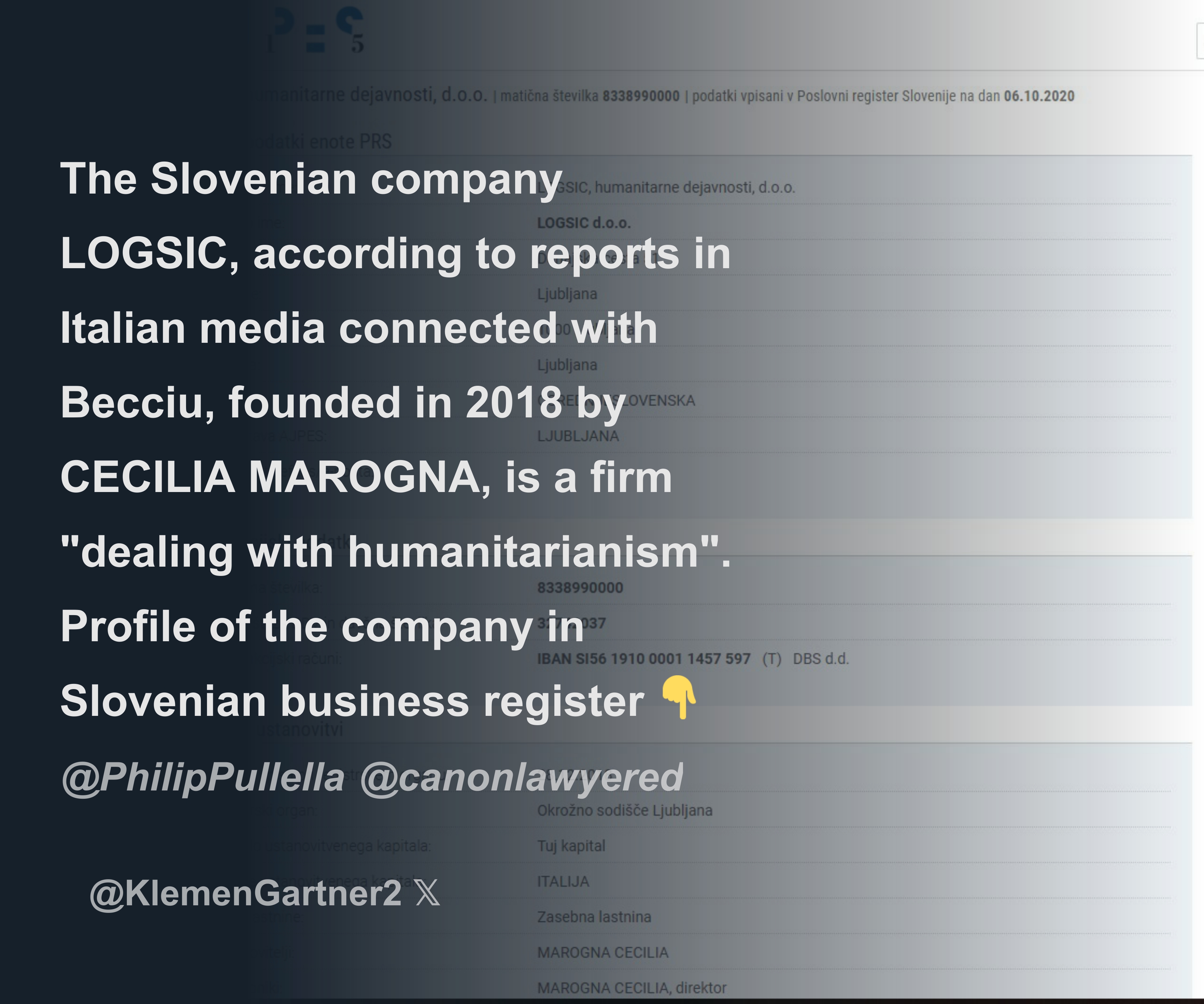 The Slovenian company LOGSIC, according to reports in Italian media