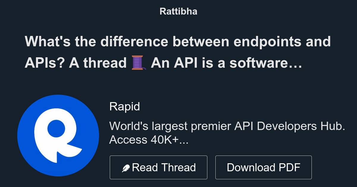 What's the difference between endpoints and APIs? A thread 🧵 - Thread ...