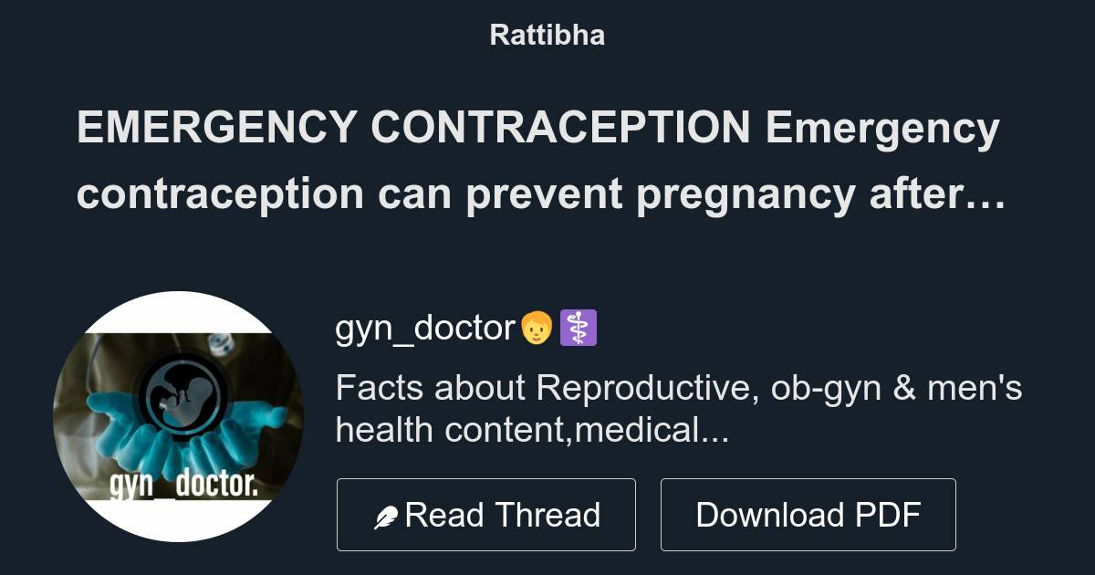 Emergency Contraception Emergency Contraception Can Prevent Pregnancy