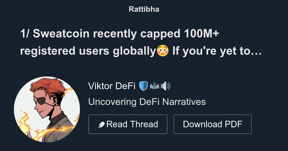 1/ Sweatcoin recently capped 100M+ registered users globally😳 If you're ...