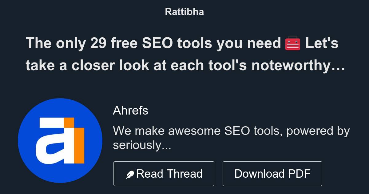 The Only 29 Free SEO Tools You Need 🧰 Let's Take A Closer Look At Each ...