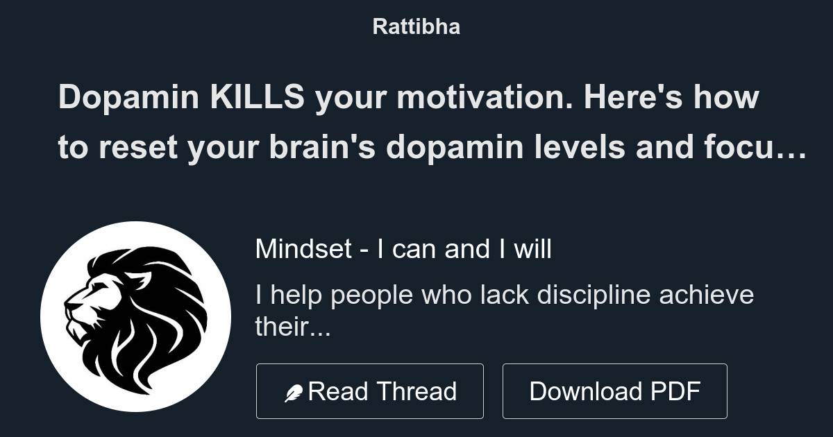Dopamin KILLS your motivation. Here's how to reset your brain's dopamin
