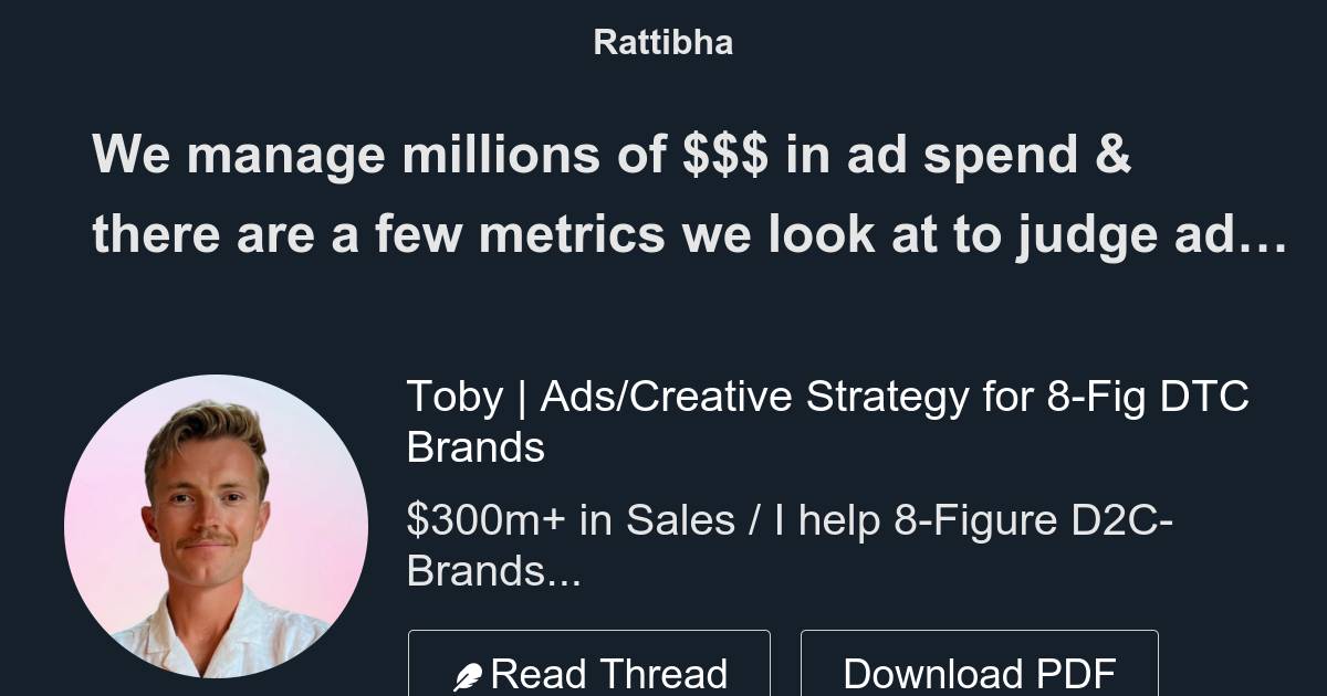 We manage millions of in ad spend & there are a few metrics we look