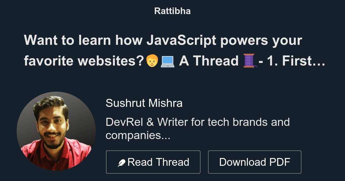 Want to learn how JavaScript powers your favorite websites?🧑‍💻 A Thread ...
