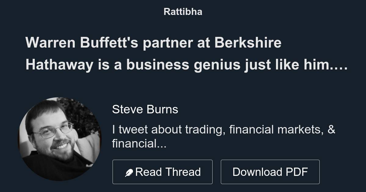 Warren Buffett's partner at Berkshire Hathaway is a business genius ...