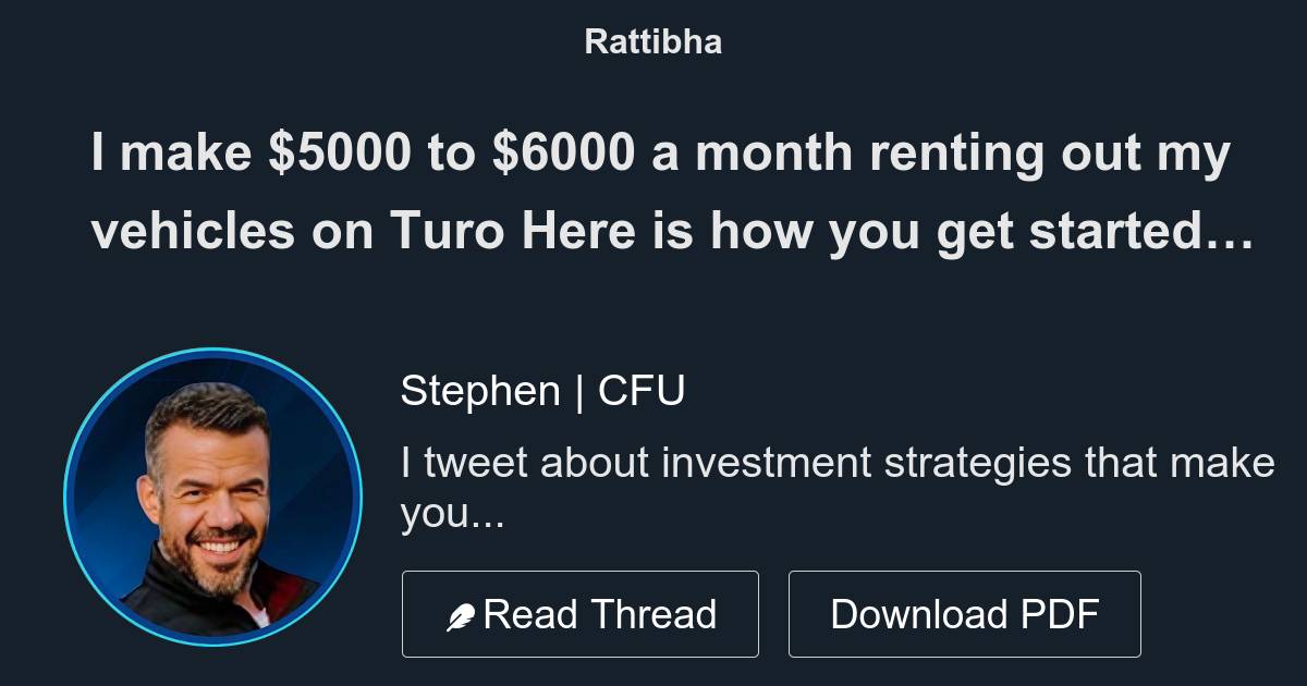 I make 5000 to 6000 a month renting out my vehicles on Turo Here is