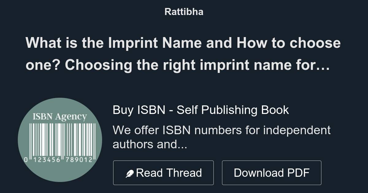 What is the Imprint Name and How to choose one? Choosing the right ...