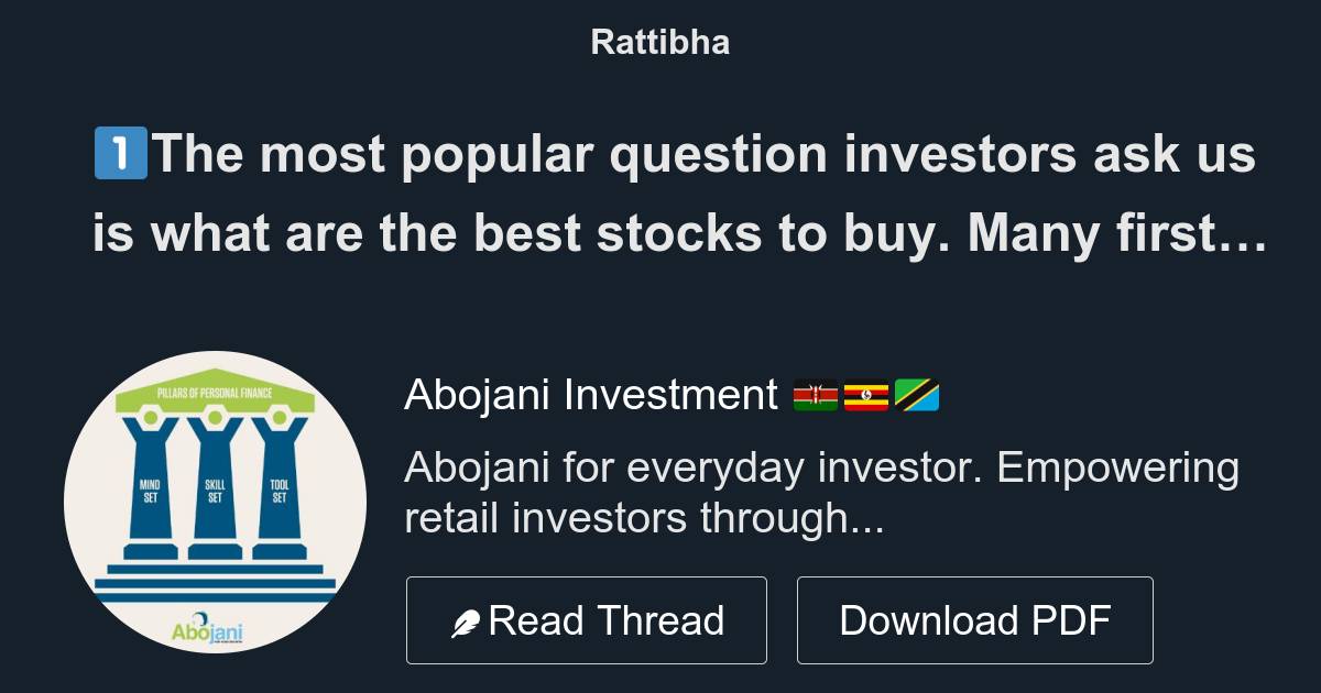 1️⃣The most popular question investors ask us is what are the best