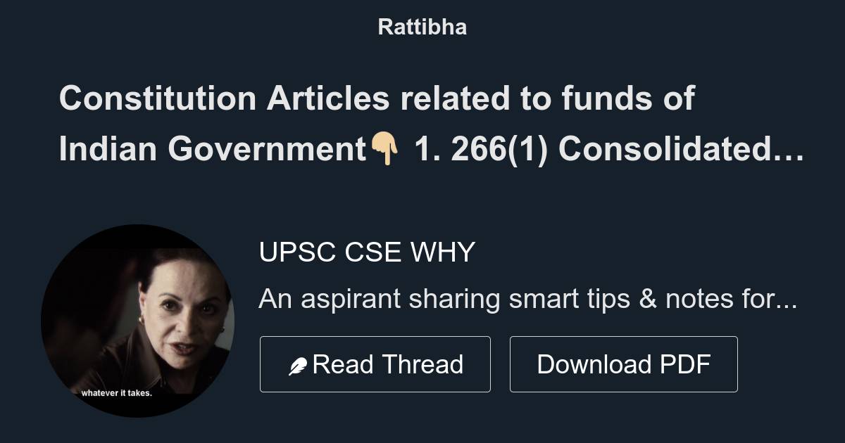 Constitution Articles Related To Funds Of Indian Government👇🏼 1 2661