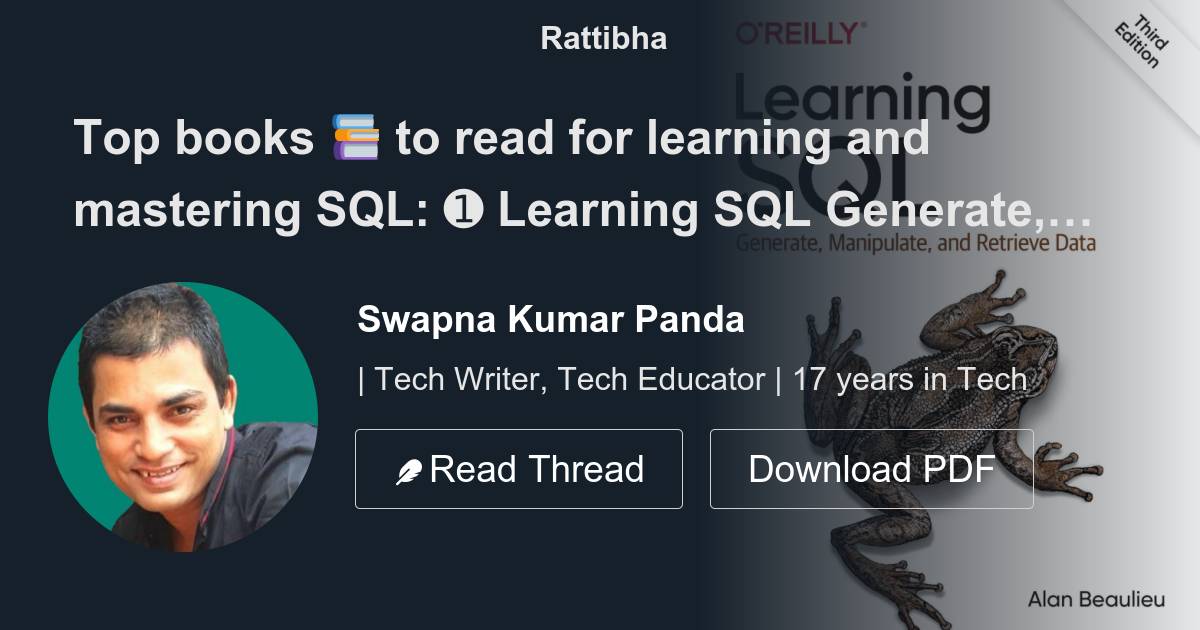 Top books to read for learning and mastering sql thread from
