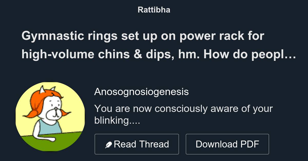 Gymnastic rings set up on power rack for highvolume chins & dips, hm