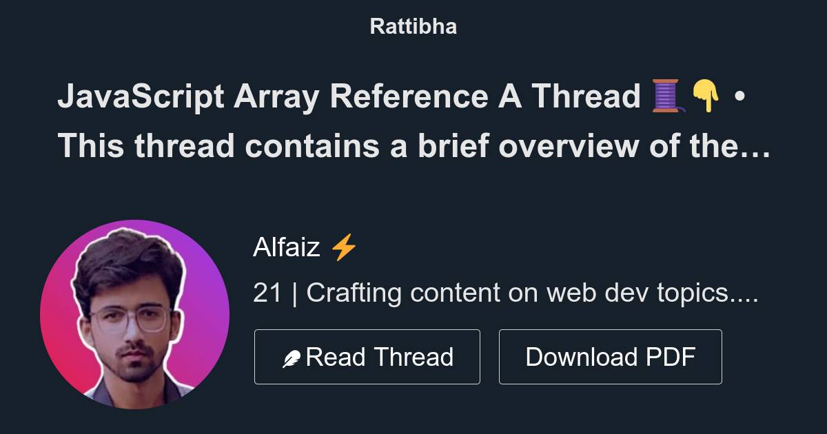 javascript-array-reference-a-thread-this-thread-contains-a-brief