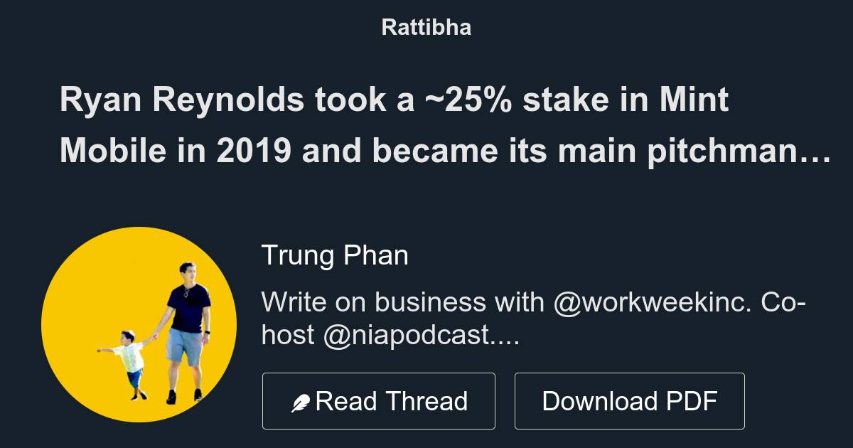 Ryan Reynolds took a 25 stake in Mint Mobile in 2019 and became its