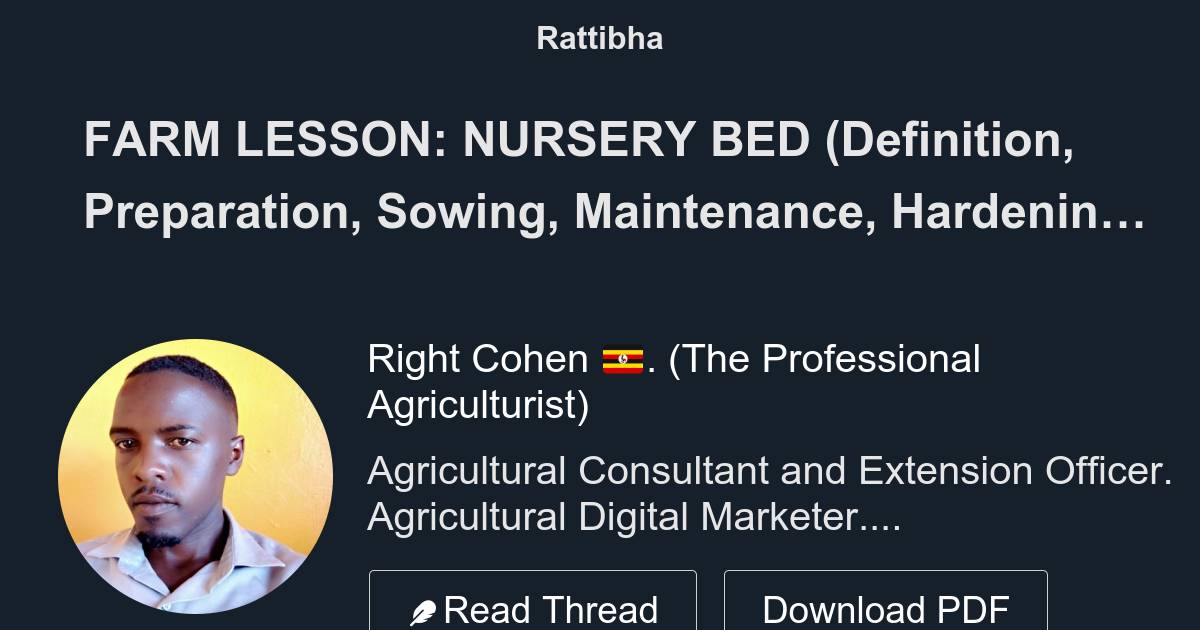 FARM LESSON NURSERY BED (Definition, Preparation, Sowing, Maintenance