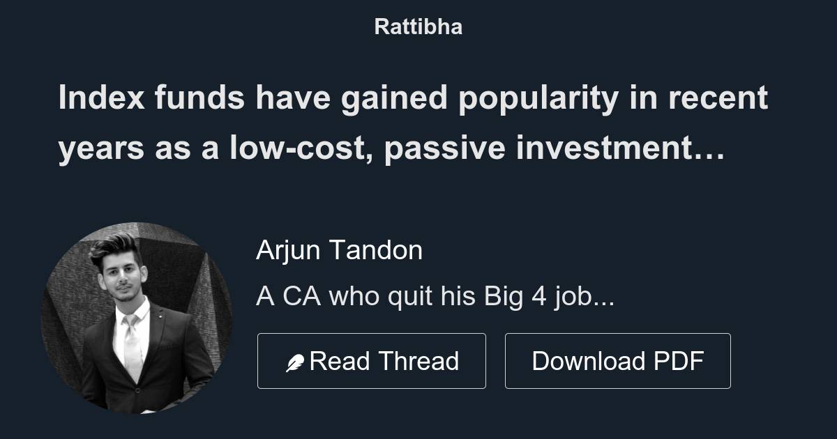 Index funds have gained popularity in recent years as a lowcost