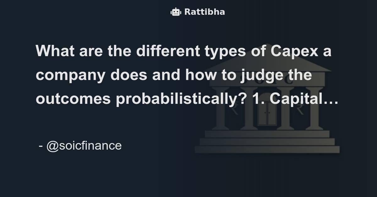What are the different types of Capex a company does and how to judge