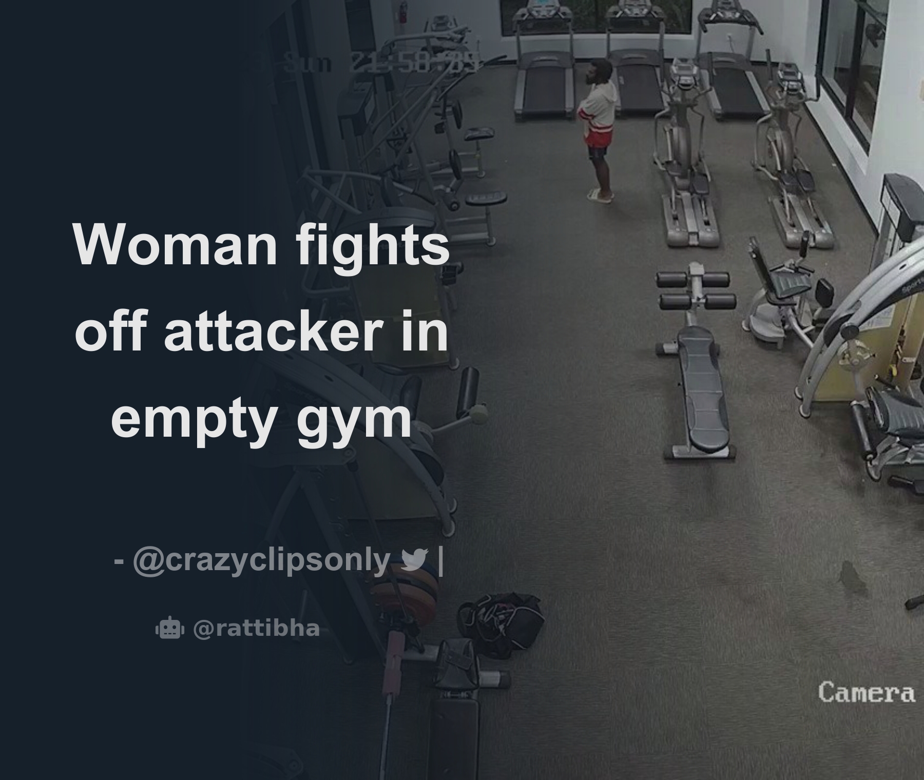 Woman fights off attacker in empty gym Thread from Crazy Clips