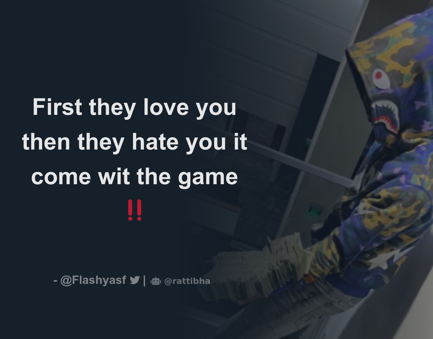 First they love you then they hate you it come wit the game‼️ - Download  Tweet Image from Flash @Flashyasf - Rattibha