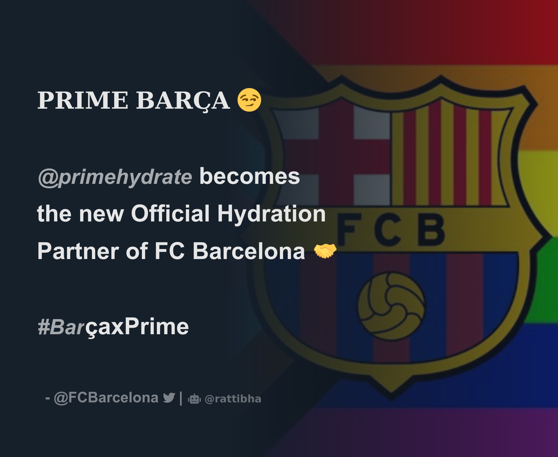 PRIME X BARÇA — Prime becomes the new Official Hydration Partner of FC  Barcelona 