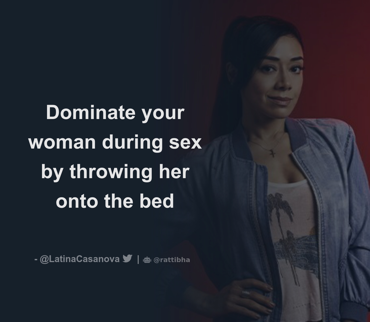 Dominate your woman during sex by throwing her onto the bed - Download  Tweet Image from Latina Casanova | Learn 2 Seduce 💋 @LatinaCasanova -  Rattibha