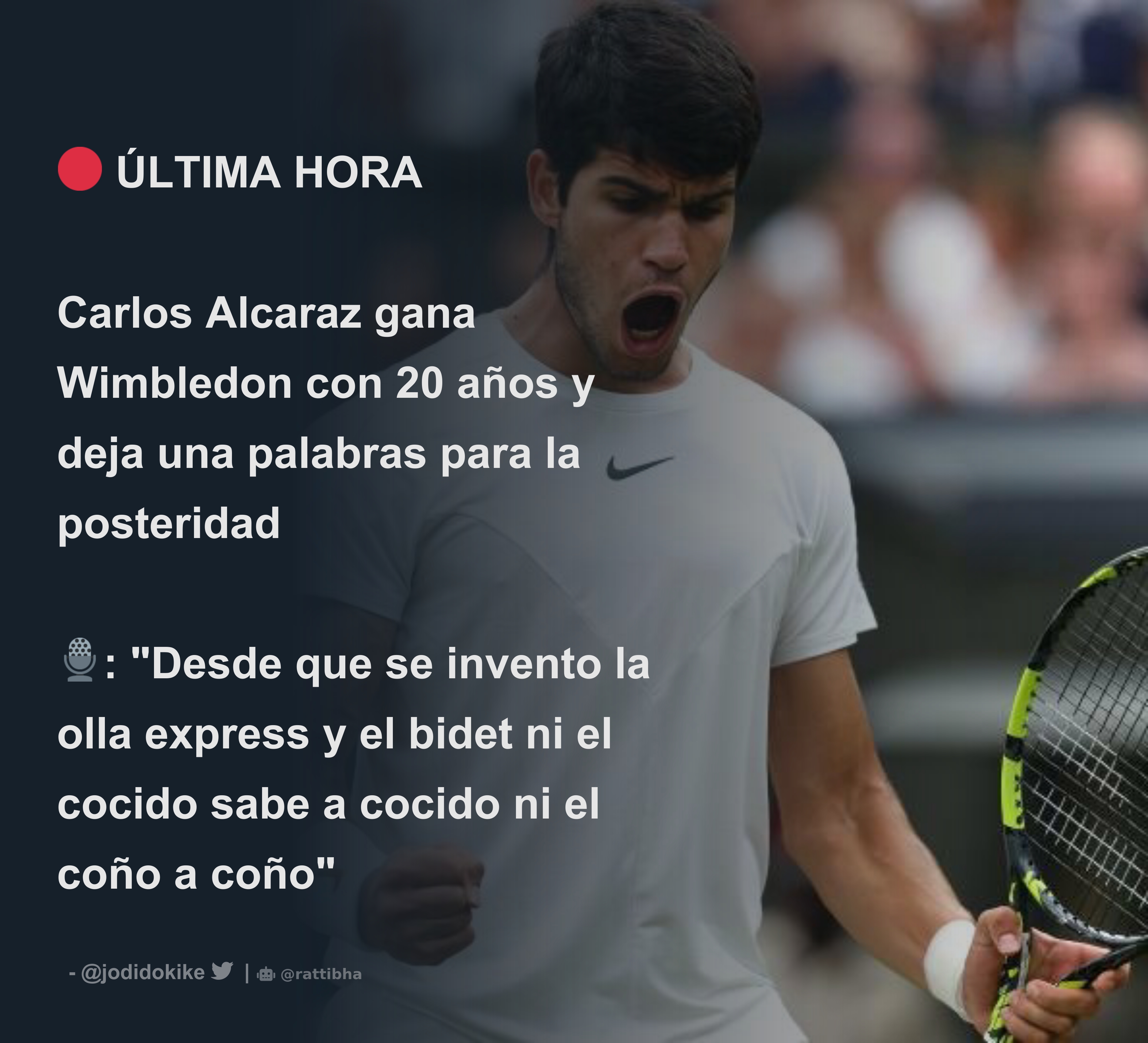 🔴 ÚLTIMA HORA Carlos Alcaraz gana Wimbledon con 20 años y deja una  palabras para la posteridad 🎙️: 