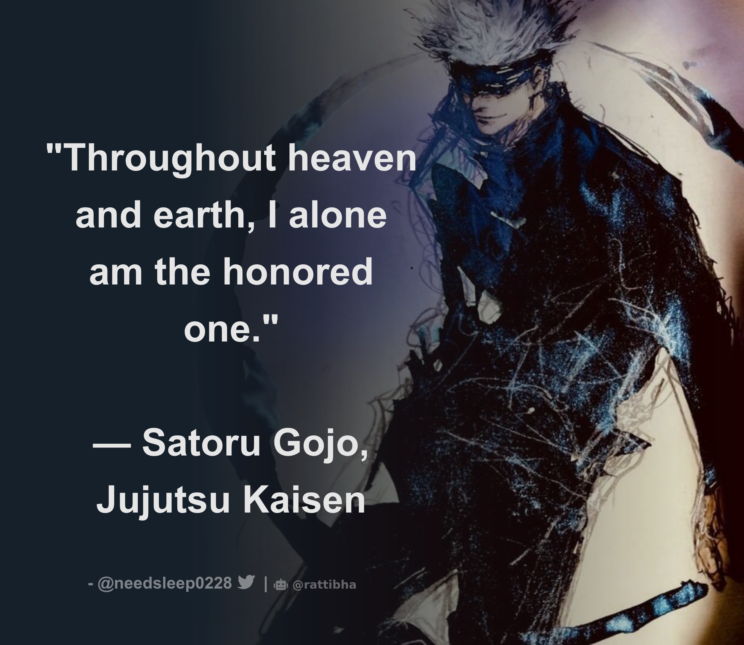 Why did Gojo say Throughout Heaven and Earth, I alone am honored in  Jujutsu Kaisen? Famous quote, explained