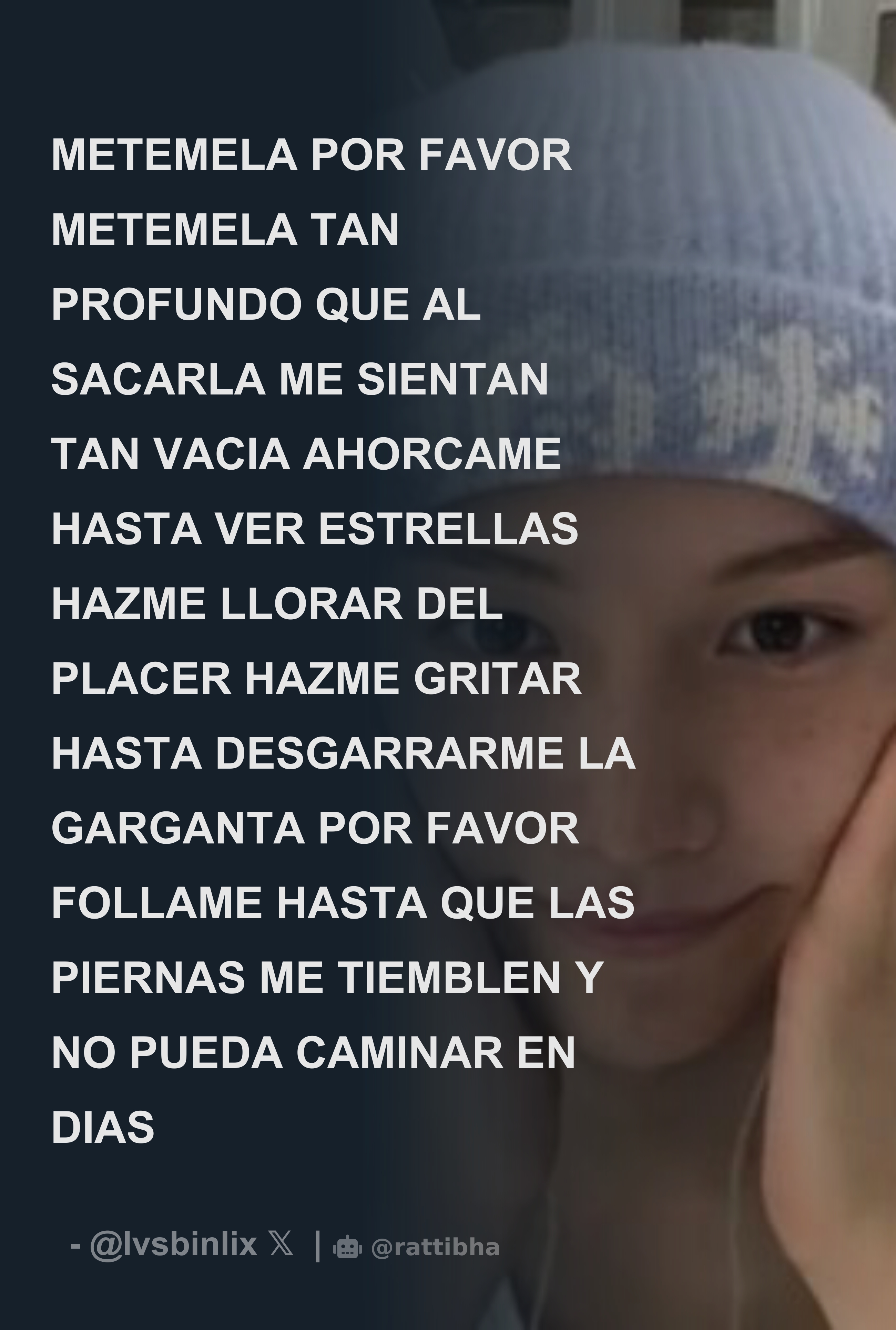 METEMELA POR FAVOR METEMELA TAN PROFUNDO QUE AL SACARLA ME SIENTAN TAN  VACIA AHORCAME HASTA VER ESTRELLAS HAZME LLORAR DEL PLACER HAZME GRITAR  HASTA D - Download Tweet Image from Lanita plantita🌱 @