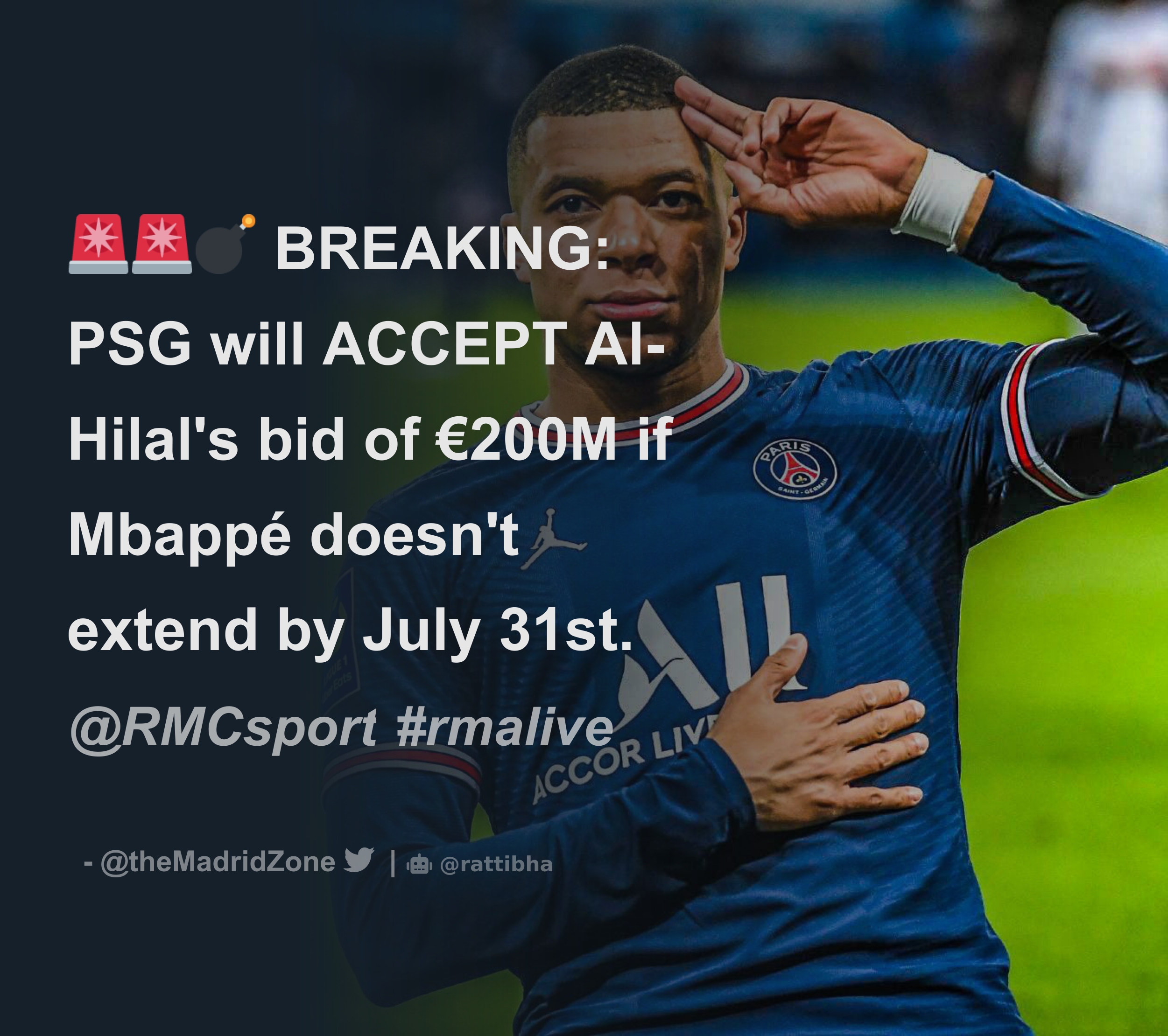 🚨🚨💣 BREAKING: PSG Will ACCEPT Al-Hilal's Bid Of €200M If Mbappé Doesn't ...