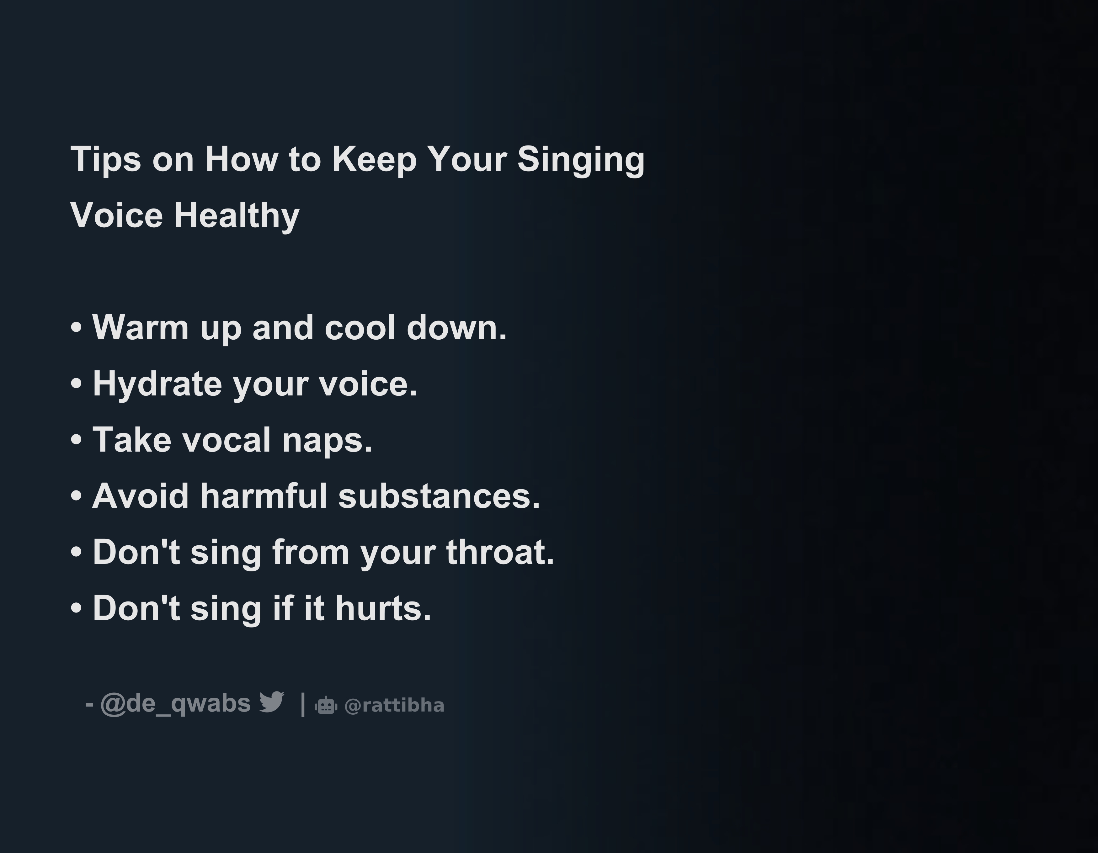 Tips on How to Keep Your Singing Voice Healthy • Warm up and cool down