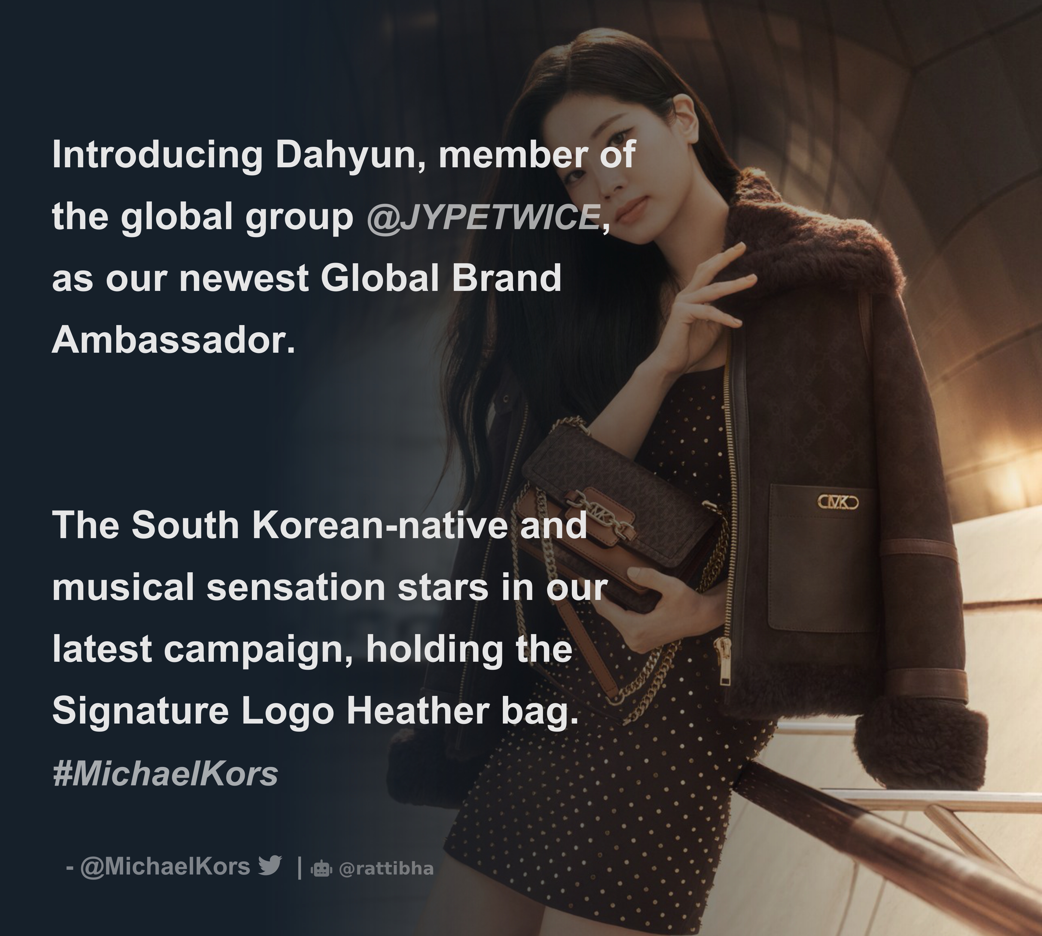 Introducing Dahyun, member of the global group TWICE, as our newest Global  Brand Ambassador. The South Korean-native and musical sensat