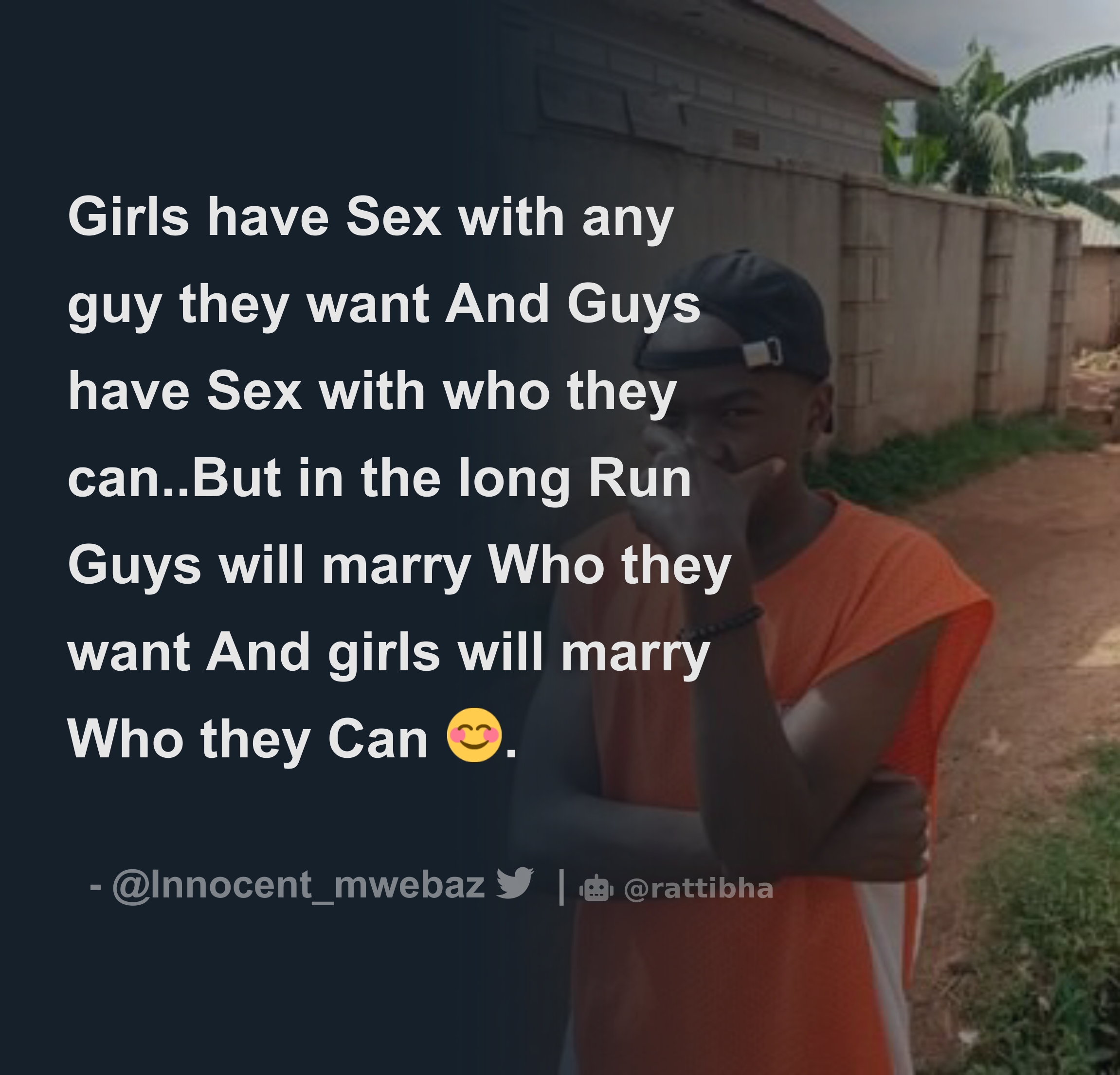 Girls have Sex with any guy they want And Guys have Sex with who they  can..But in the long Run Guys will marry Who they want And girls will marry  Who -