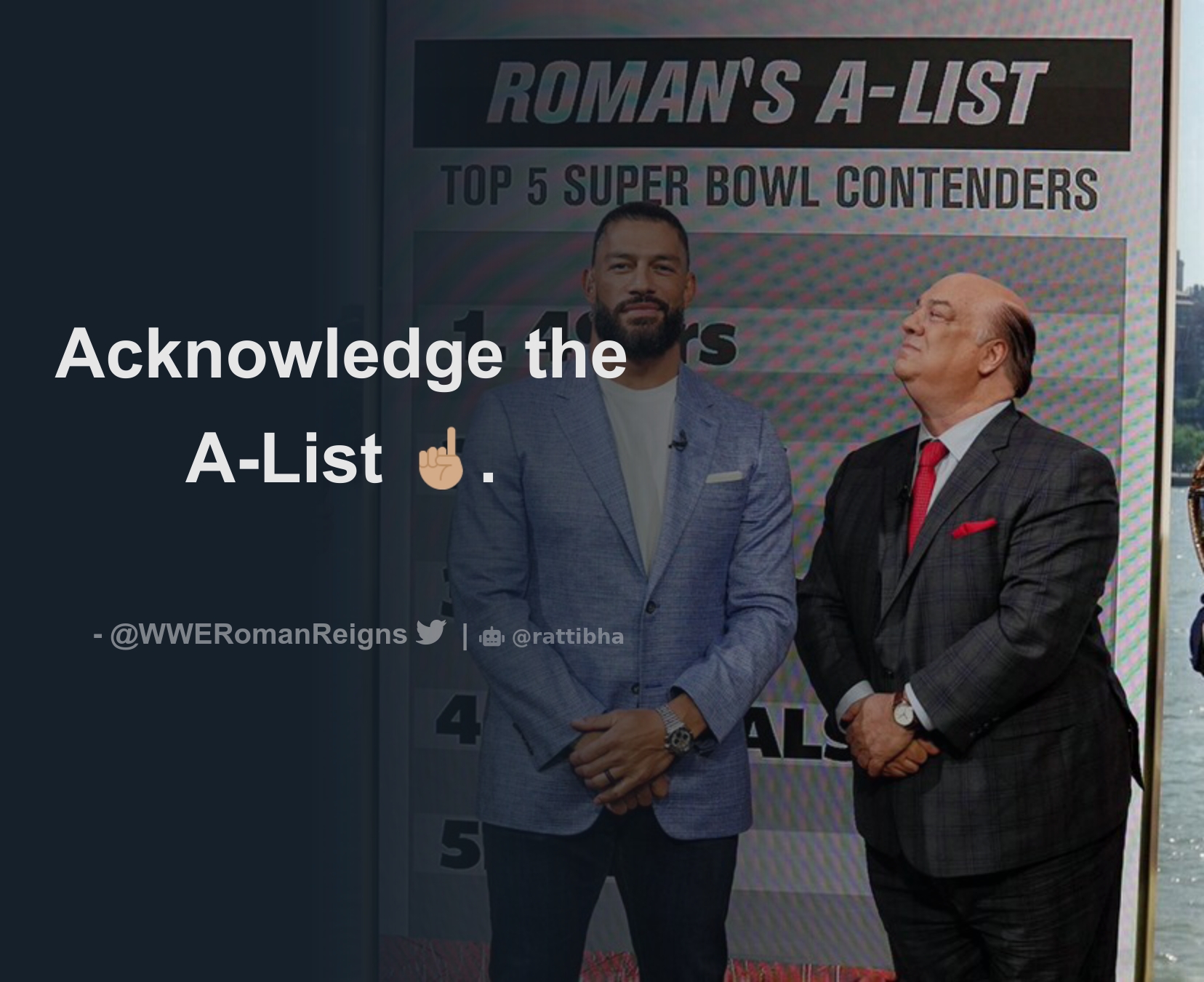 Roman Reigns A-List: Top 5️⃣ Super Bowl contenders 