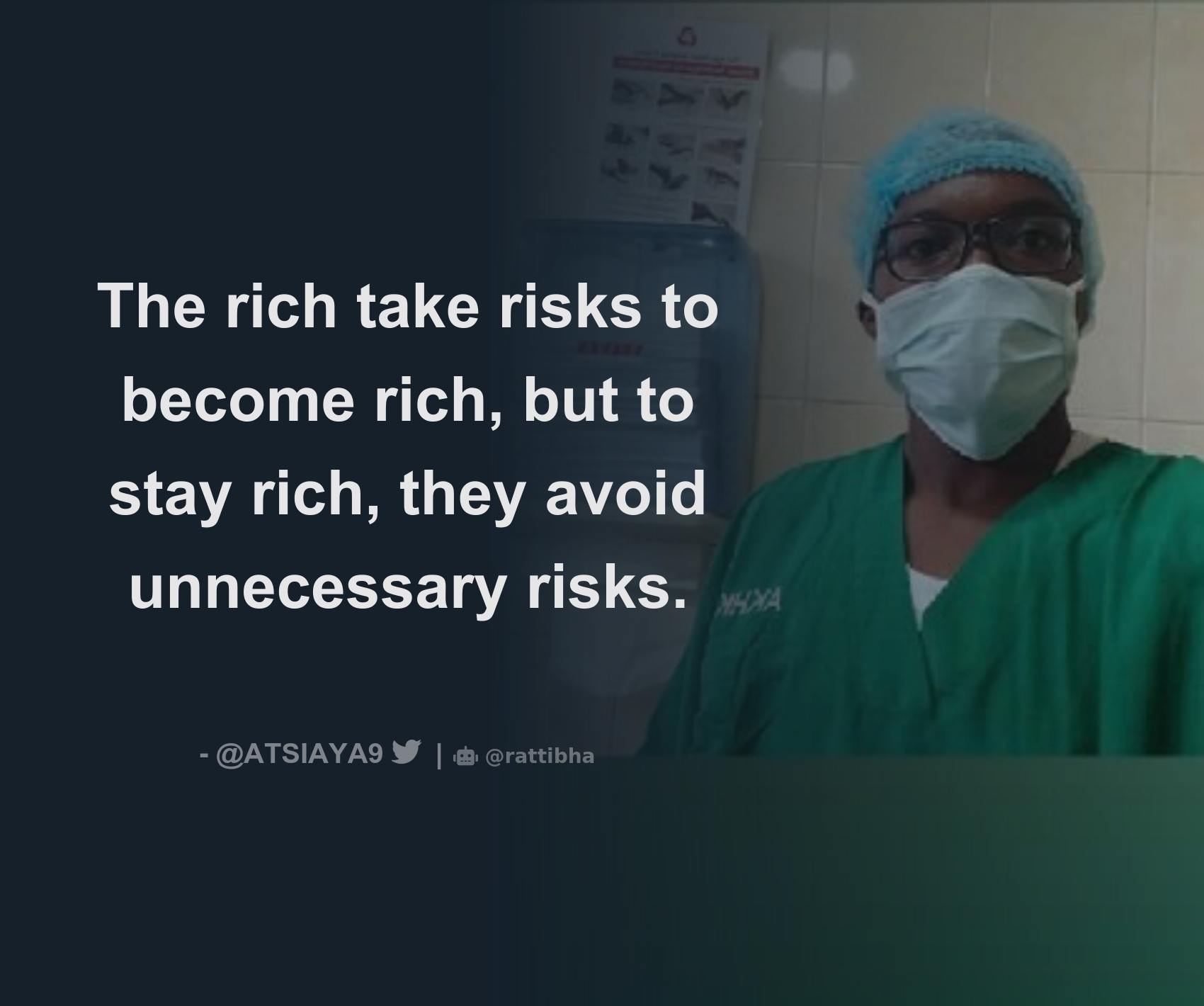 The rich take risks to become rich, but to stay rich, they avoid 