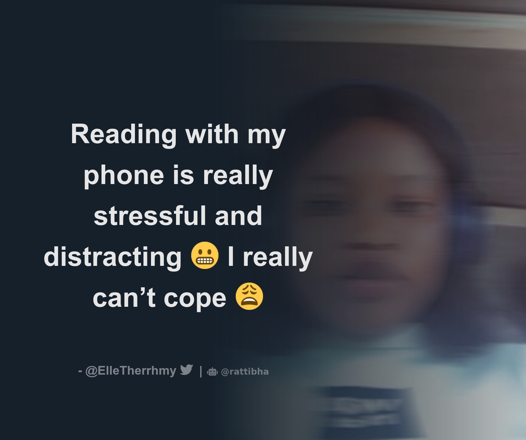 Reading with my phone is really stressful and distracting 😬 I really