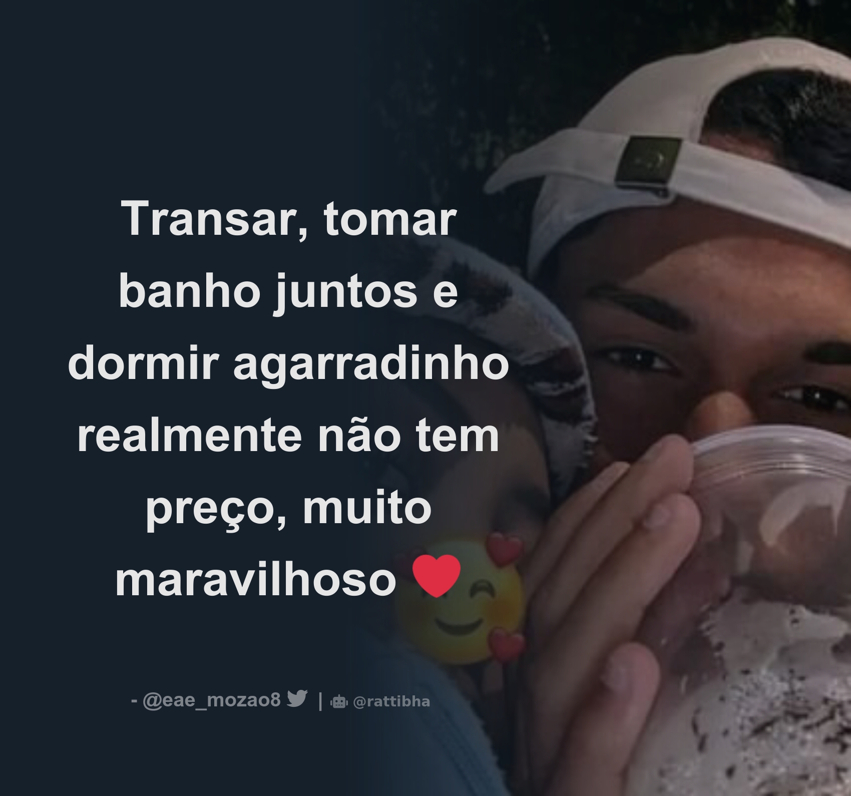 Transar, tomar banho juntos e dormir agarradinho realmente não tem preço,  muito maravilhoso ❤️ - Download Tweet Image from Eae Mozão  ❤️👩🏽‍❤️‍💋‍👨🏽💍 @eae_mozao8 - Rattibha