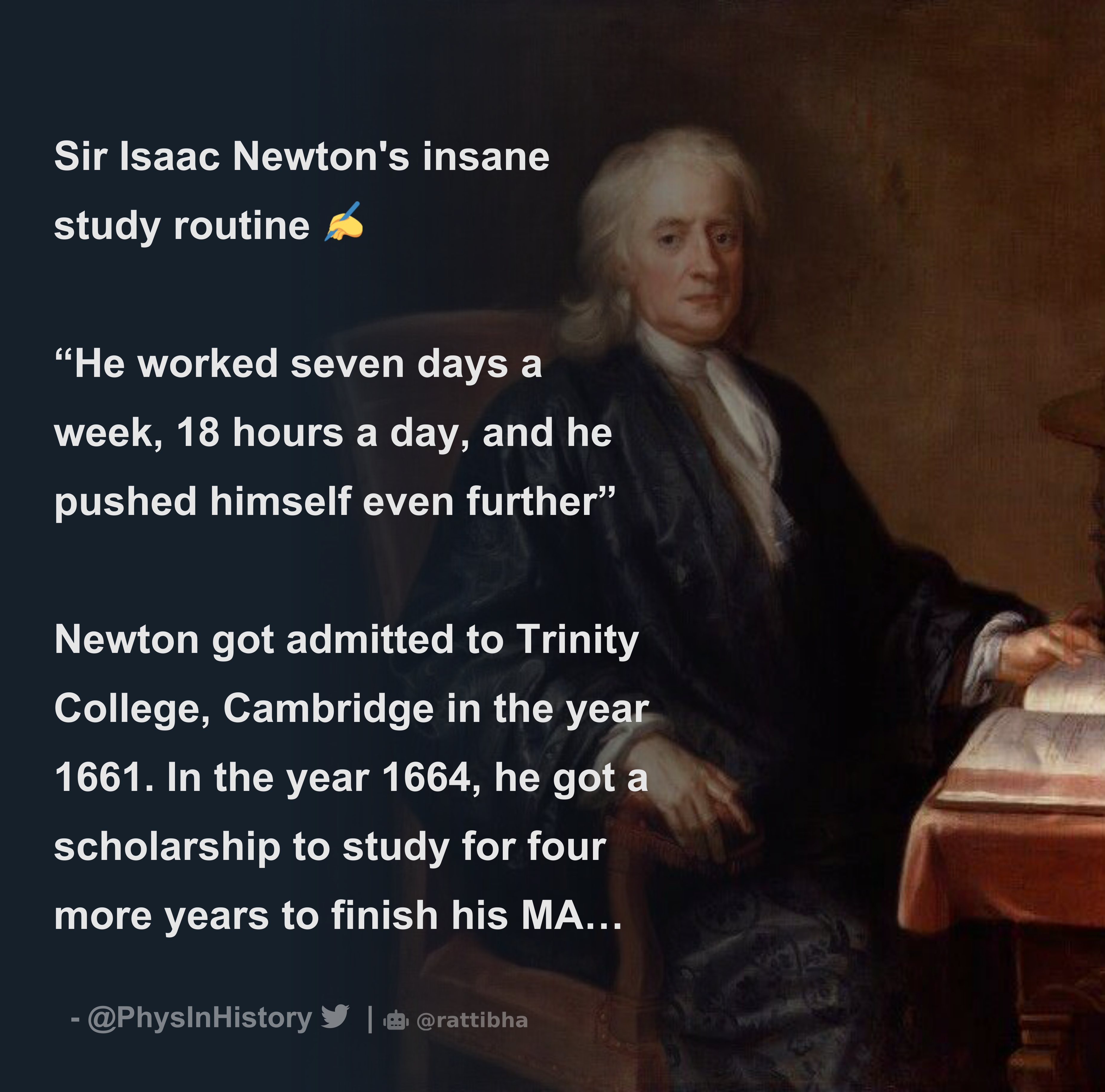 The Insane Study Routine of Sir Isaac Newton