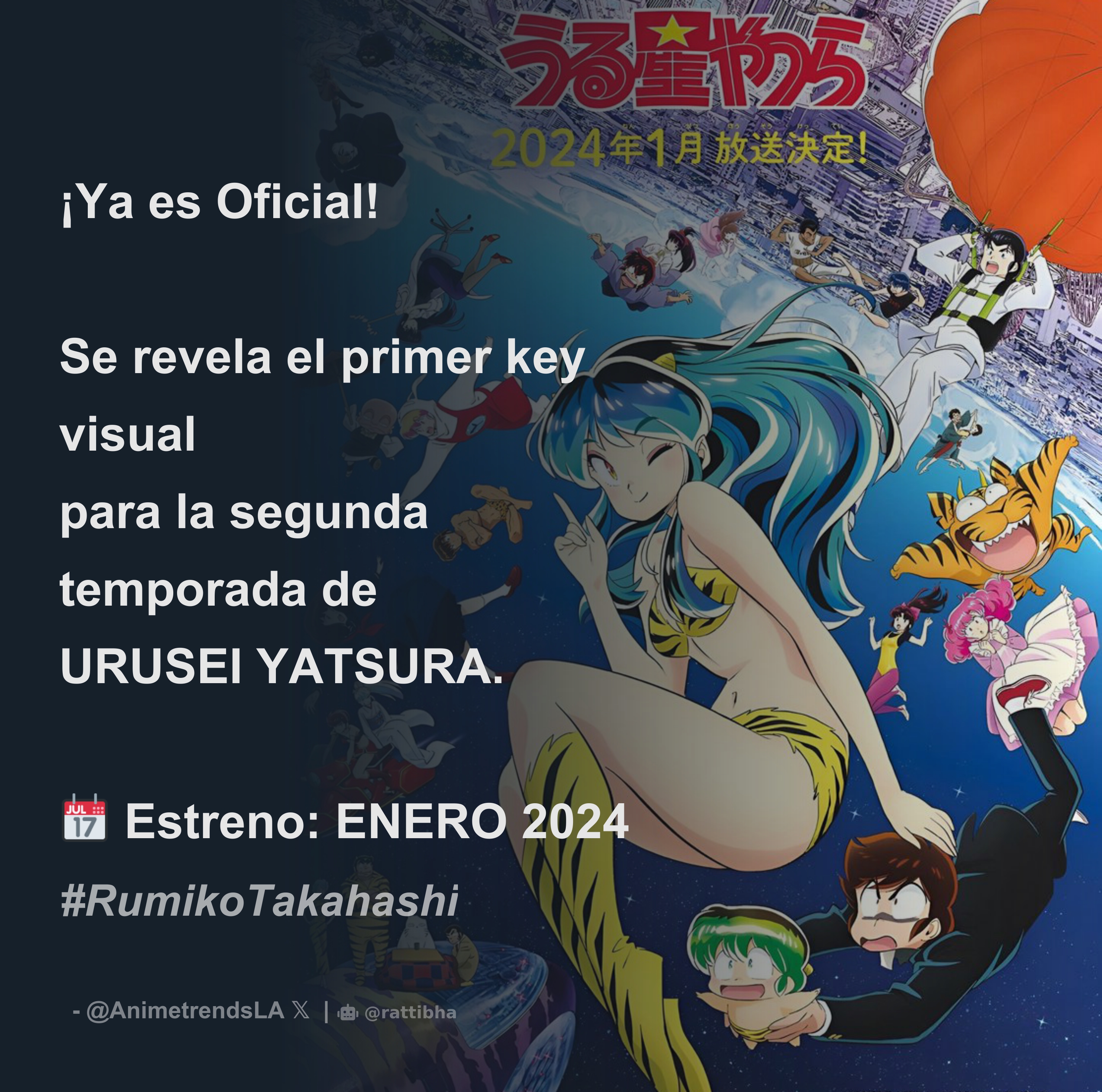 Urusei Yatsura Season 2 Key Visual! Premieres January 2024 :  r/uruseiyatsura