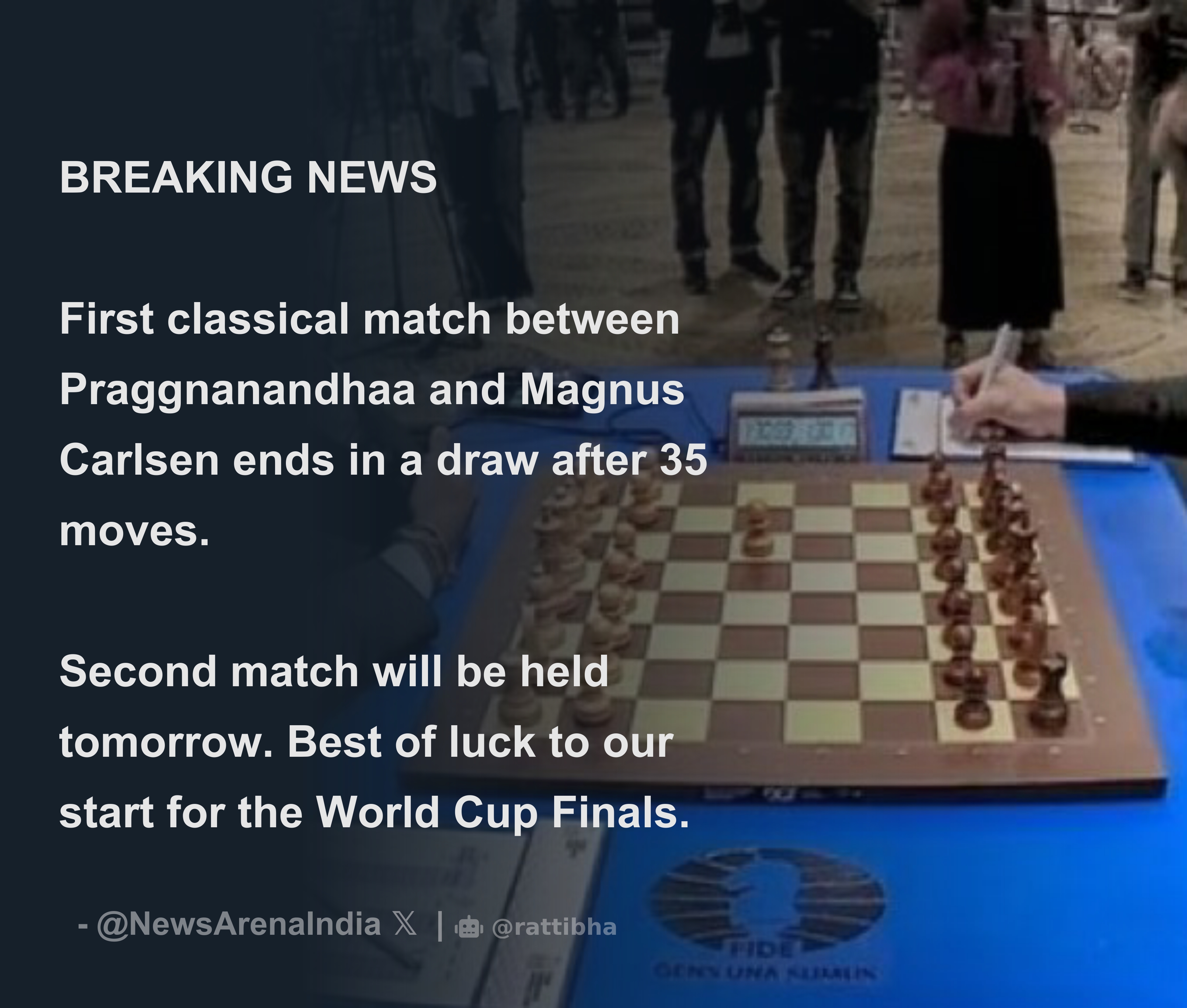 Praggnanandhaa & Carlsen final goes into sudden death tie-breaker -  blitzindia media - Medium