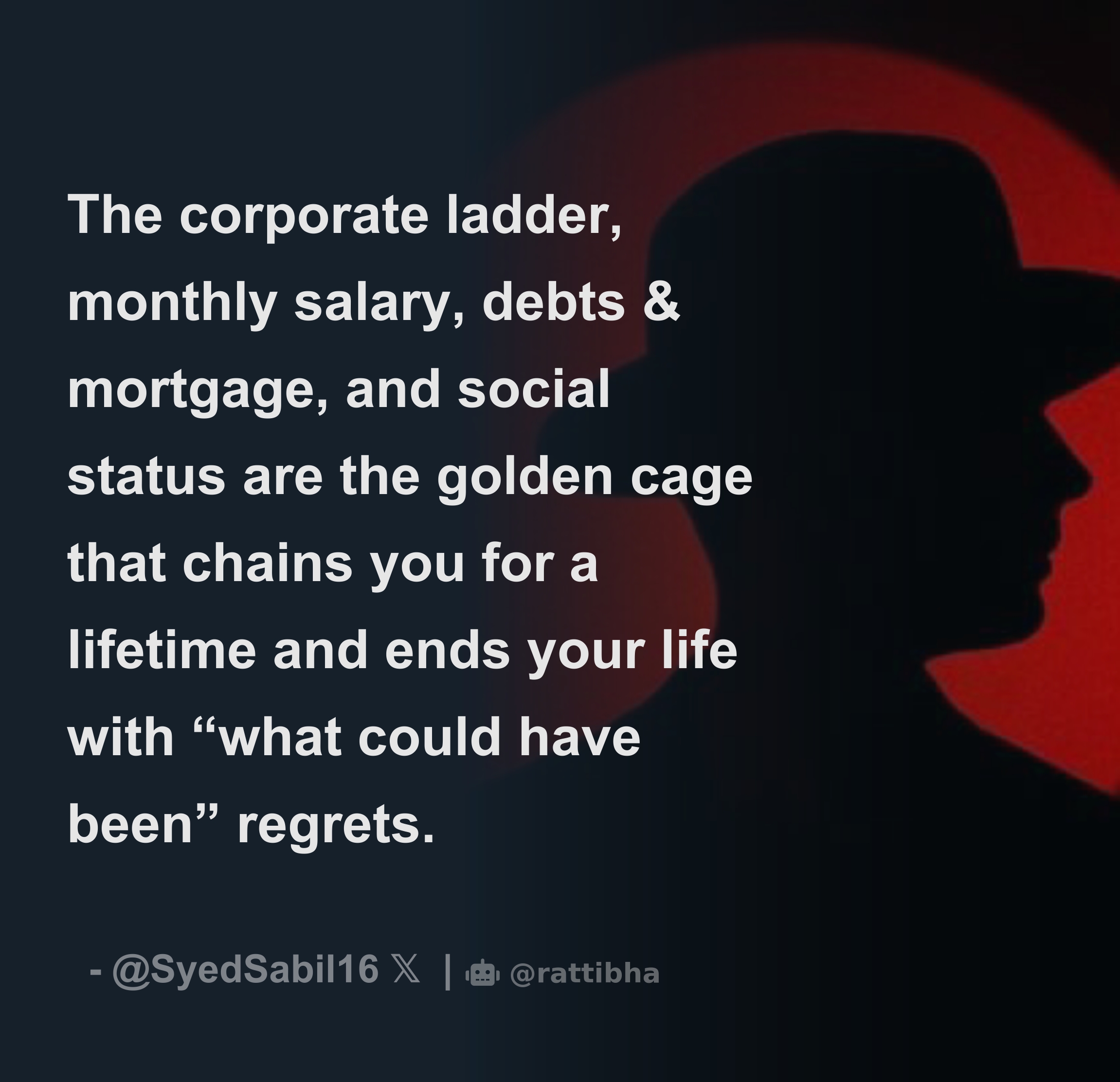 The corporate ladder, monthly salary, debts & mortgage, and social
