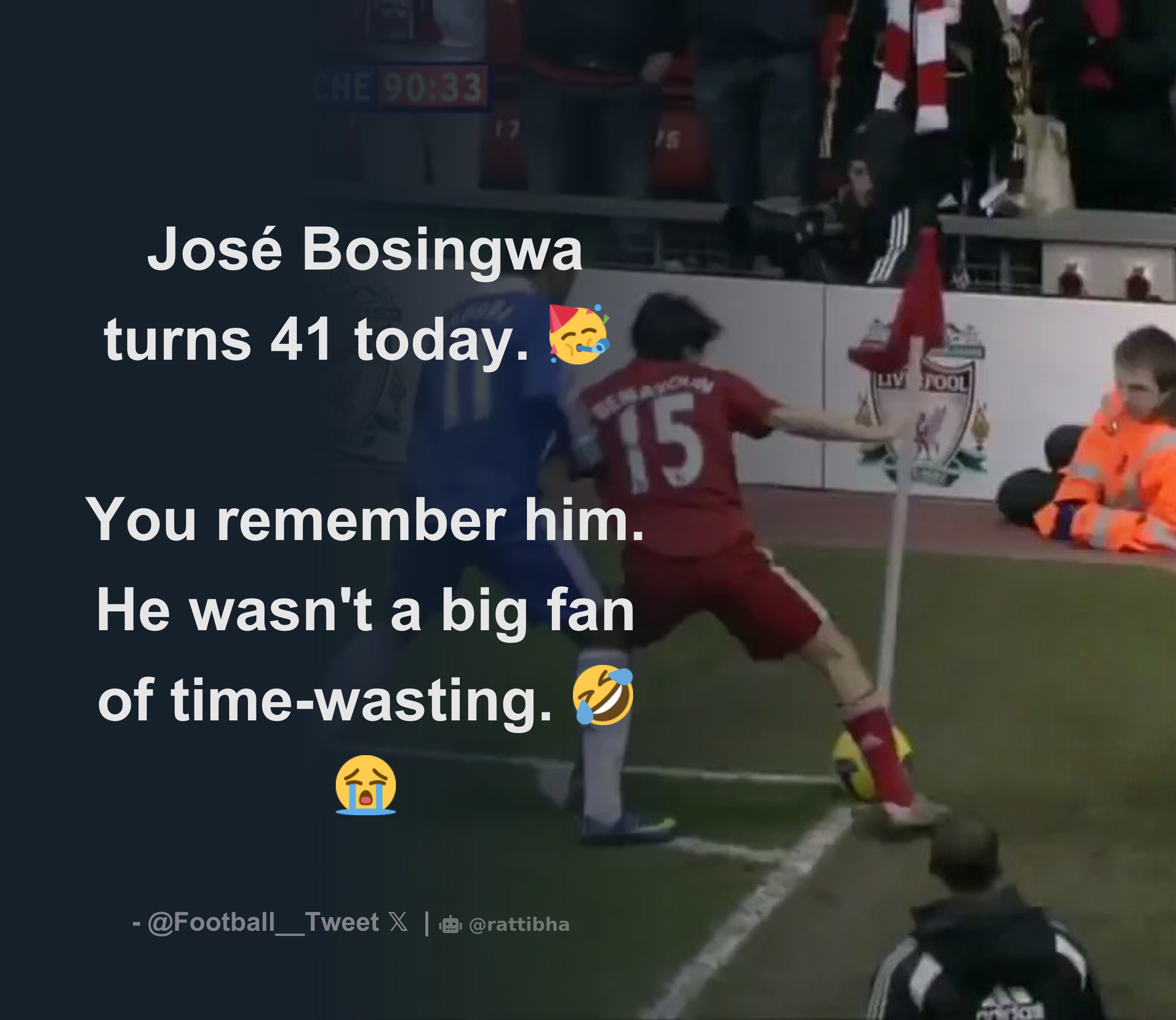 José Bosingwa turns 41 today. 🥳 You remember him. He wasn't a big fan ...