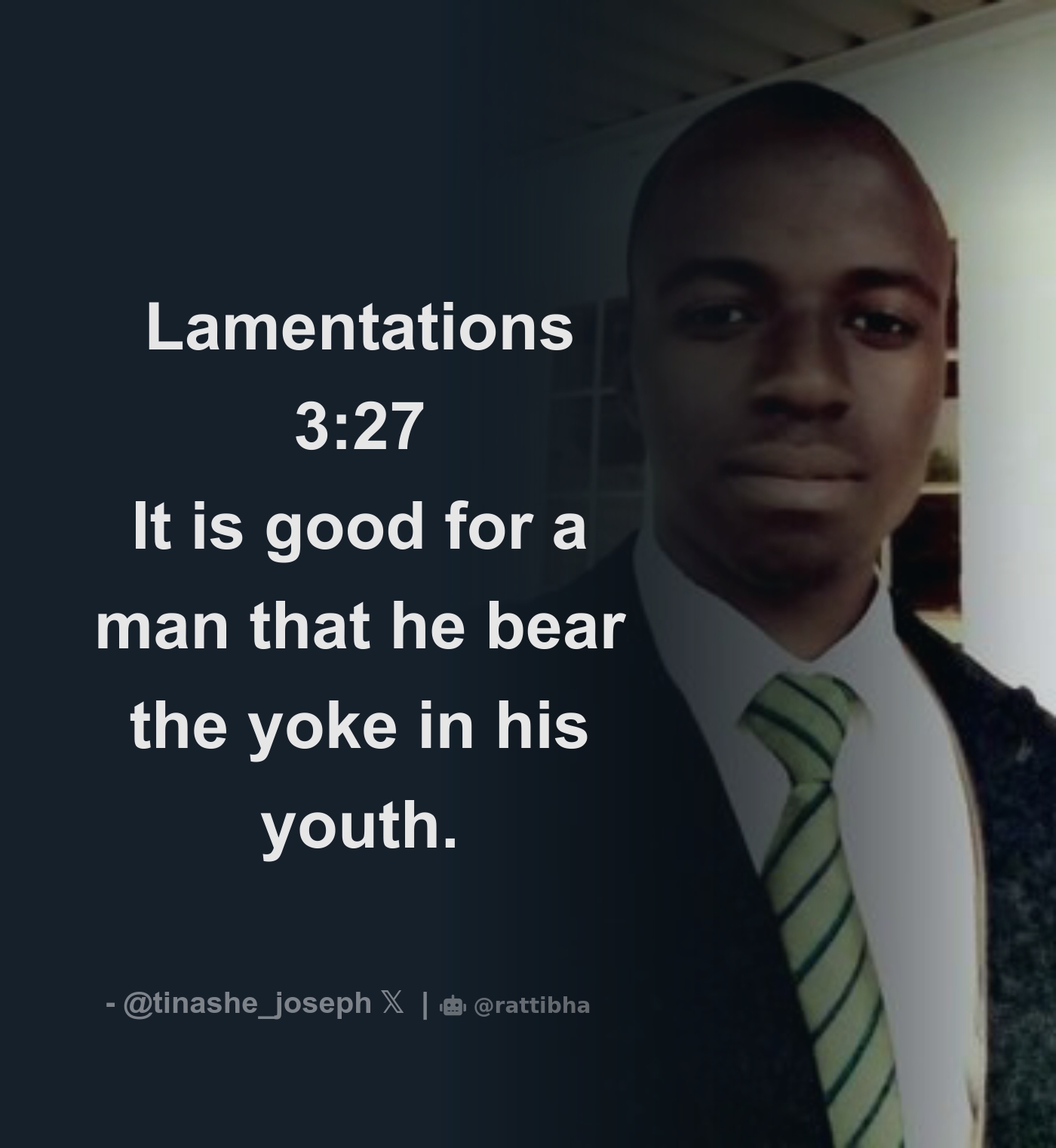 Lamentations 327 It is good for a man that he bear the yoke in his