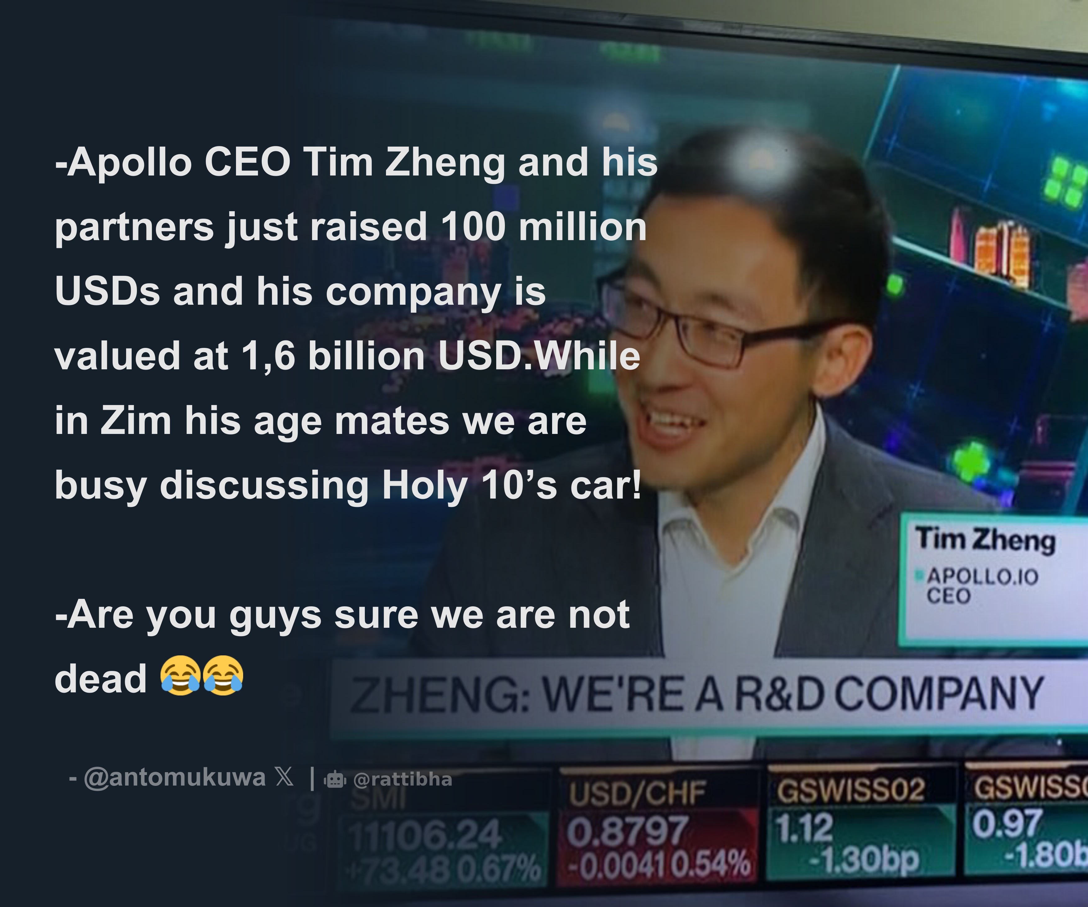 Apollo CEO Tim Zheng and his partners just raised 100 million USDs