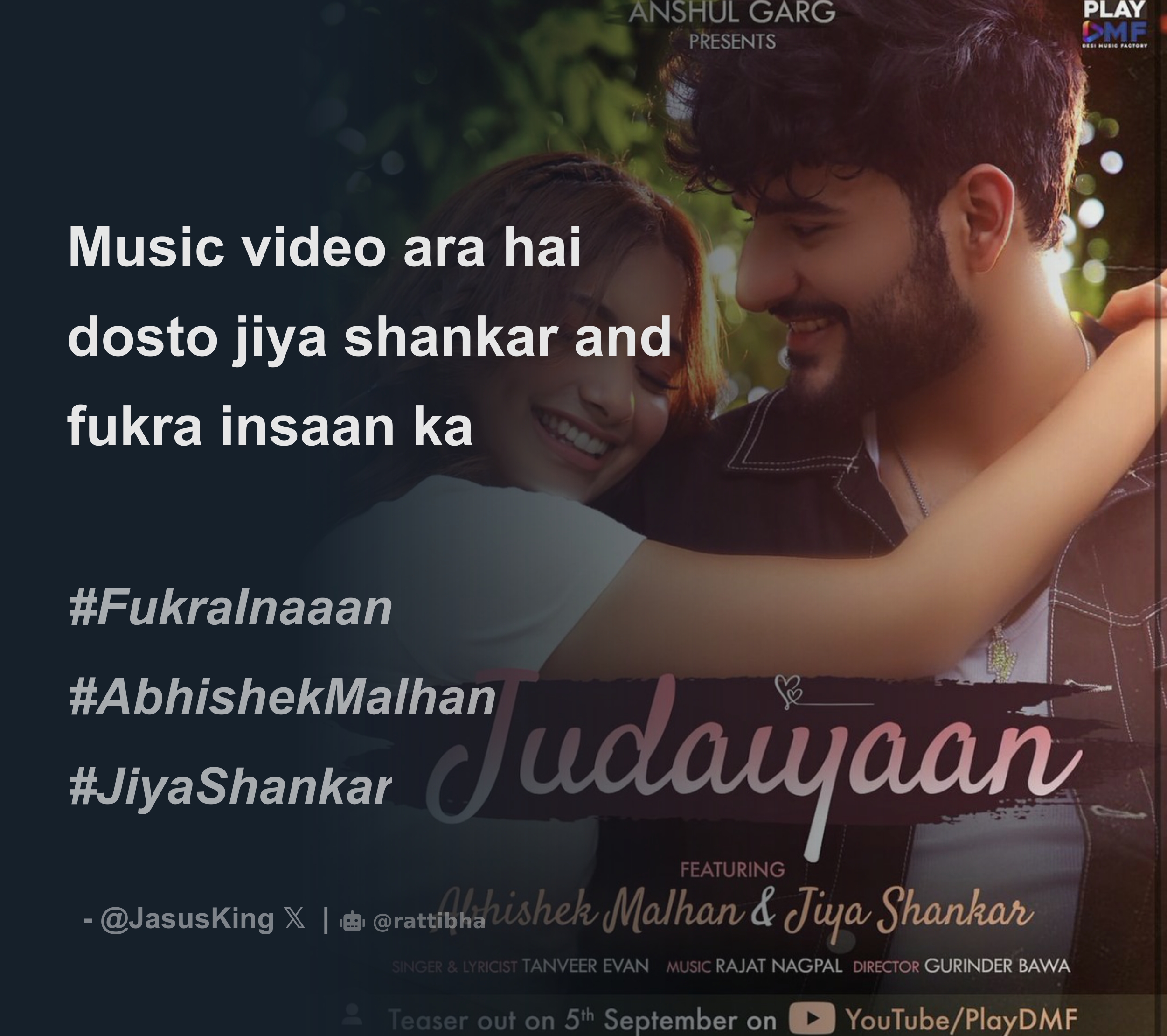 The Rajat Xxx Video - Music video ara hai dosto jiya shankar and fukra insaan ka #FukraInaaan  #AbhishekMalhan #JiyaShankar - Thread from Jasus King @JasusKing - Rattibha